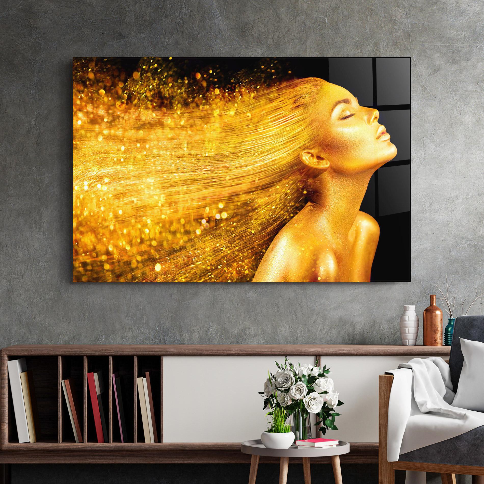 Obraz na Szkle Golden Girl mockup 2