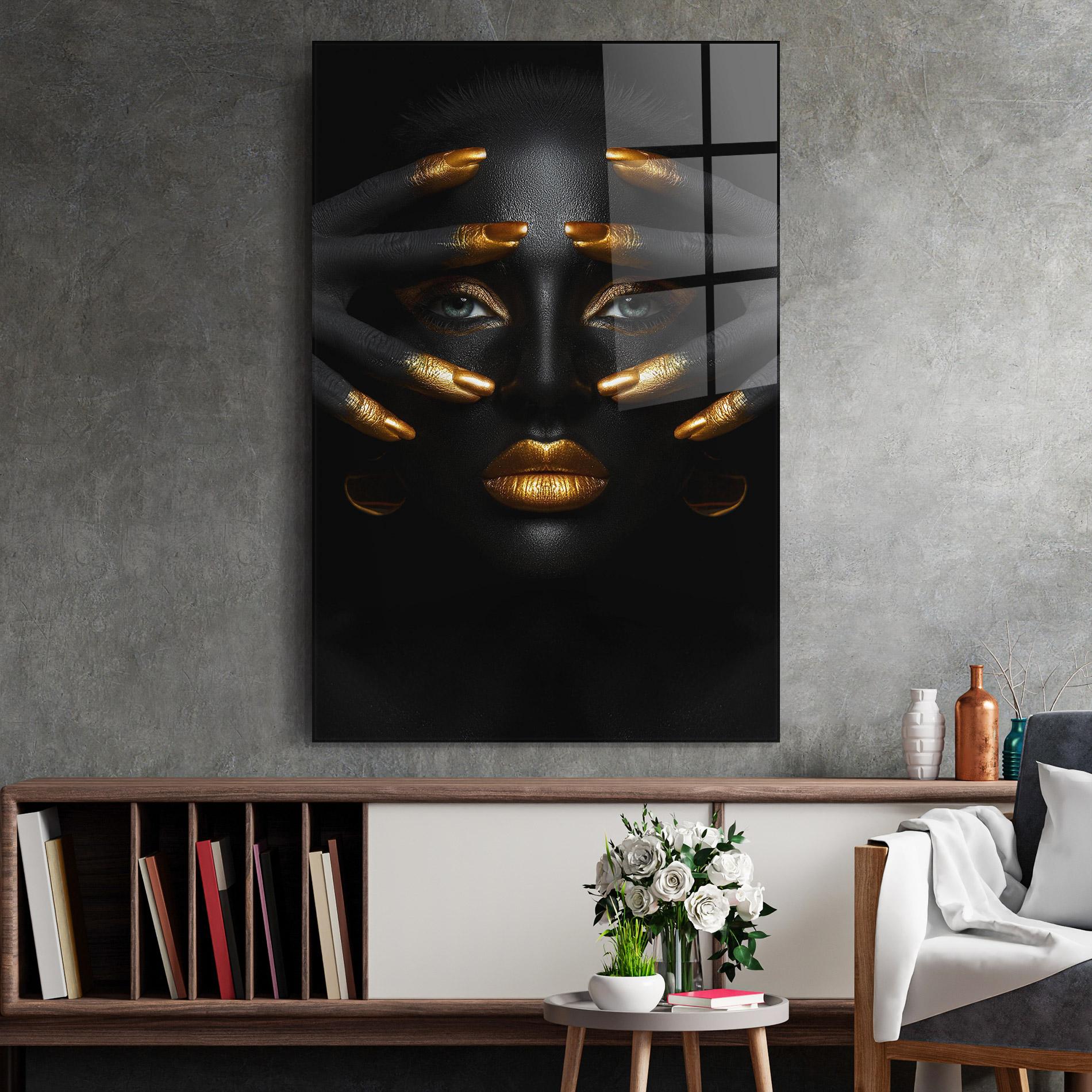 Obraz na Szkle Gold Fingertips Art mockup 2