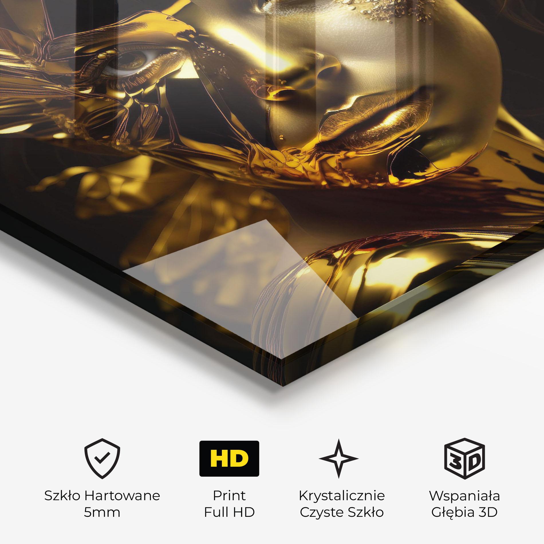 Obraz na Szkle Covered By Gold mockup 3
