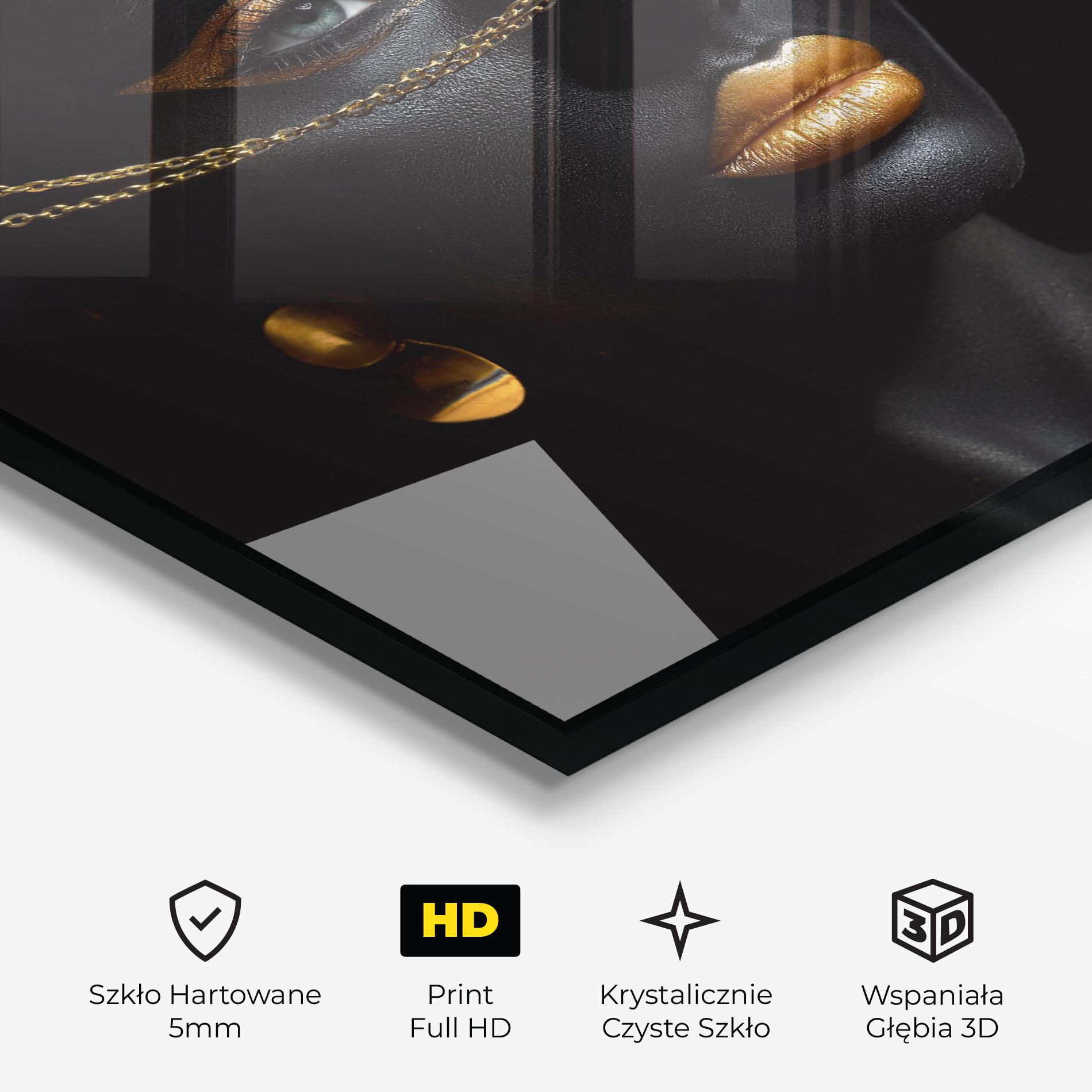 Obraz na Szkle Gold Chain Woman mockup 3