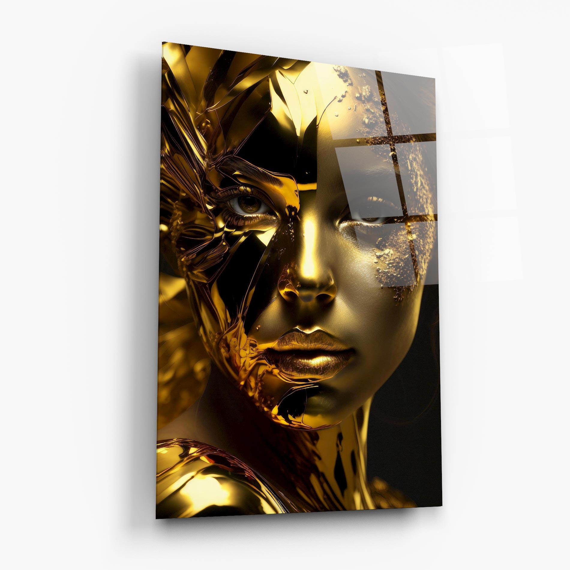 Obraz na Szkle Covered By Gold mockup 6