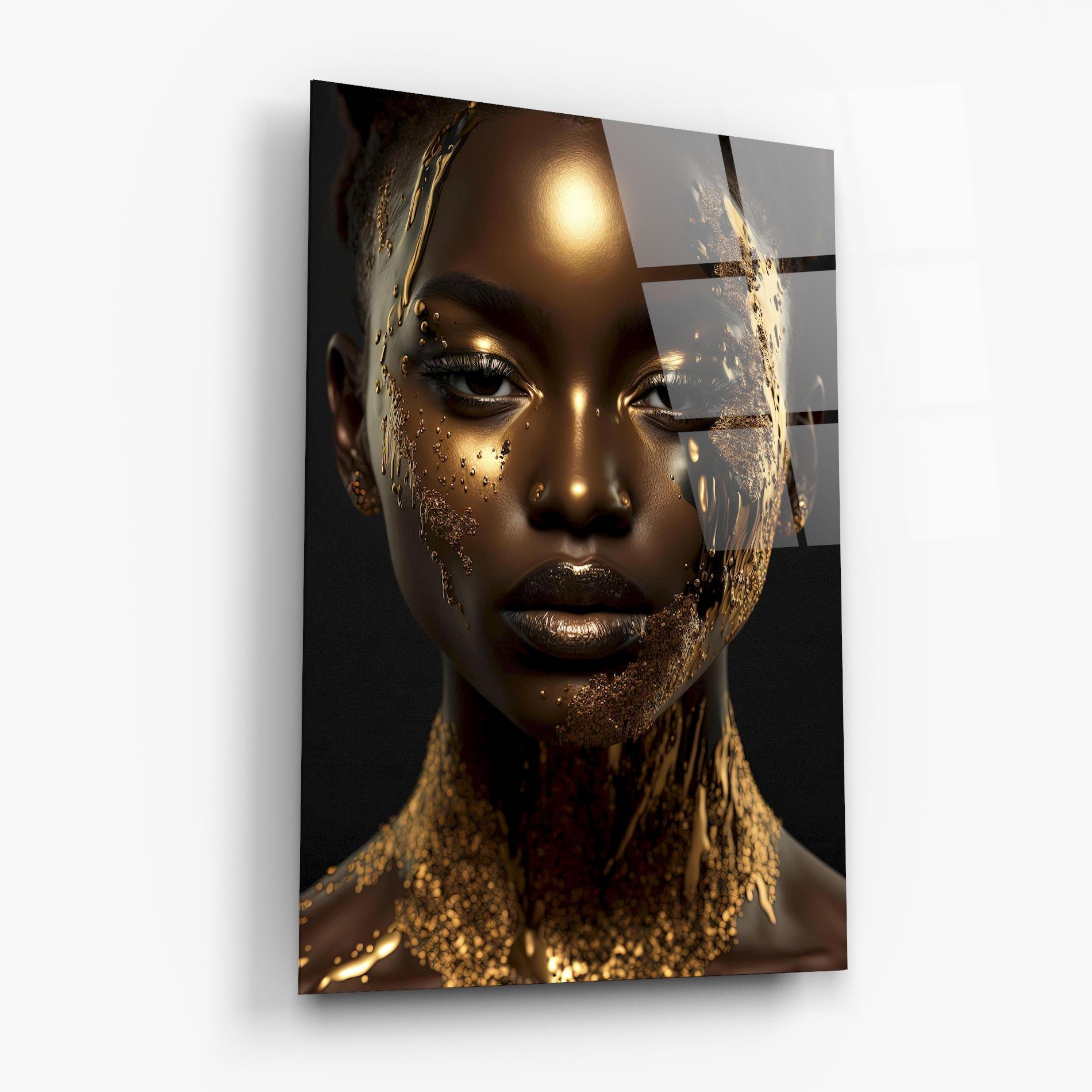 Obraz na Szkle Dripping Gold Woman mockup 6