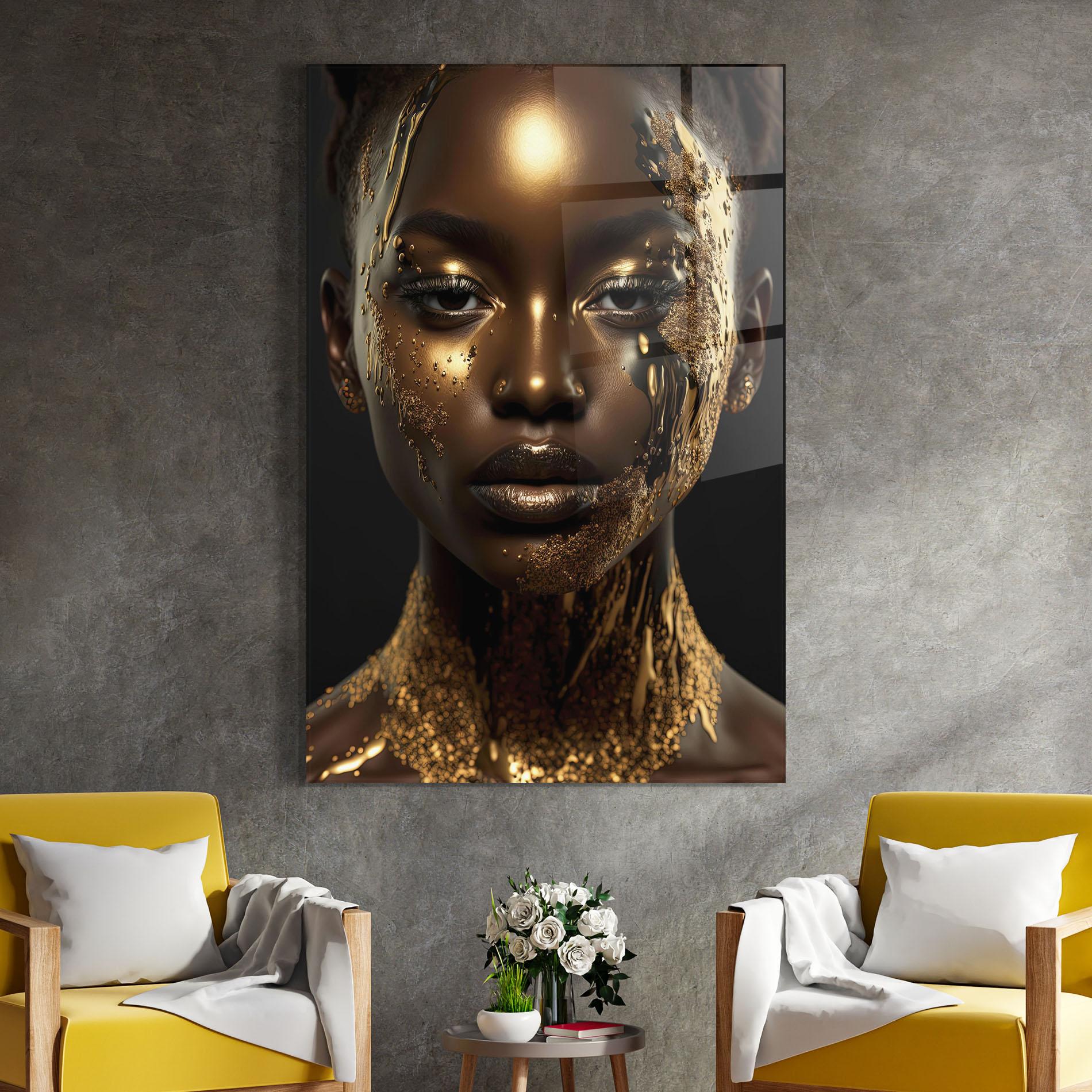 Obraz na Szkle Dripping Gold Woman mockup 4