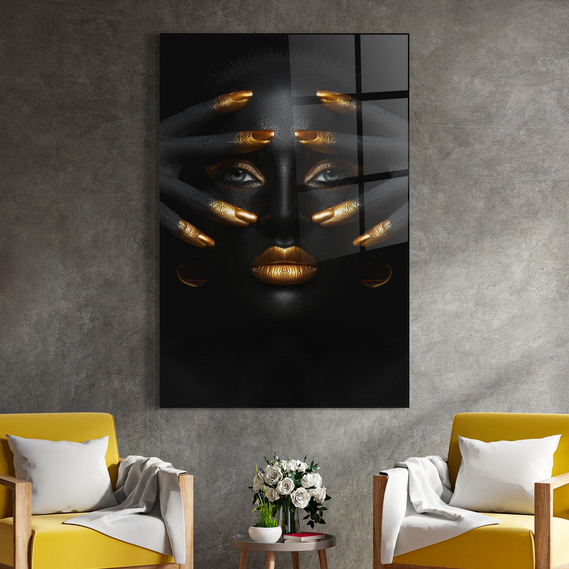 Obraz na Szkle Gold Fingertips Art mockup 4