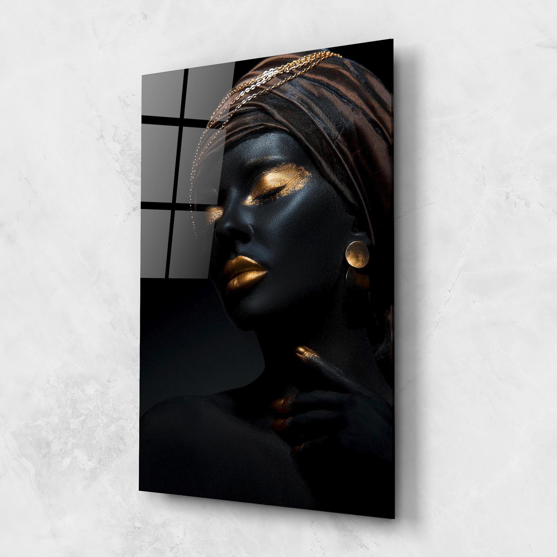 Obraz na Szkle Black Gold Skin mockup 1
