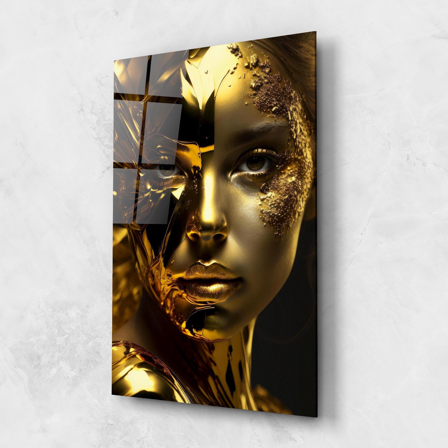 Obraz na Szkle Covered By Gold mockup 1