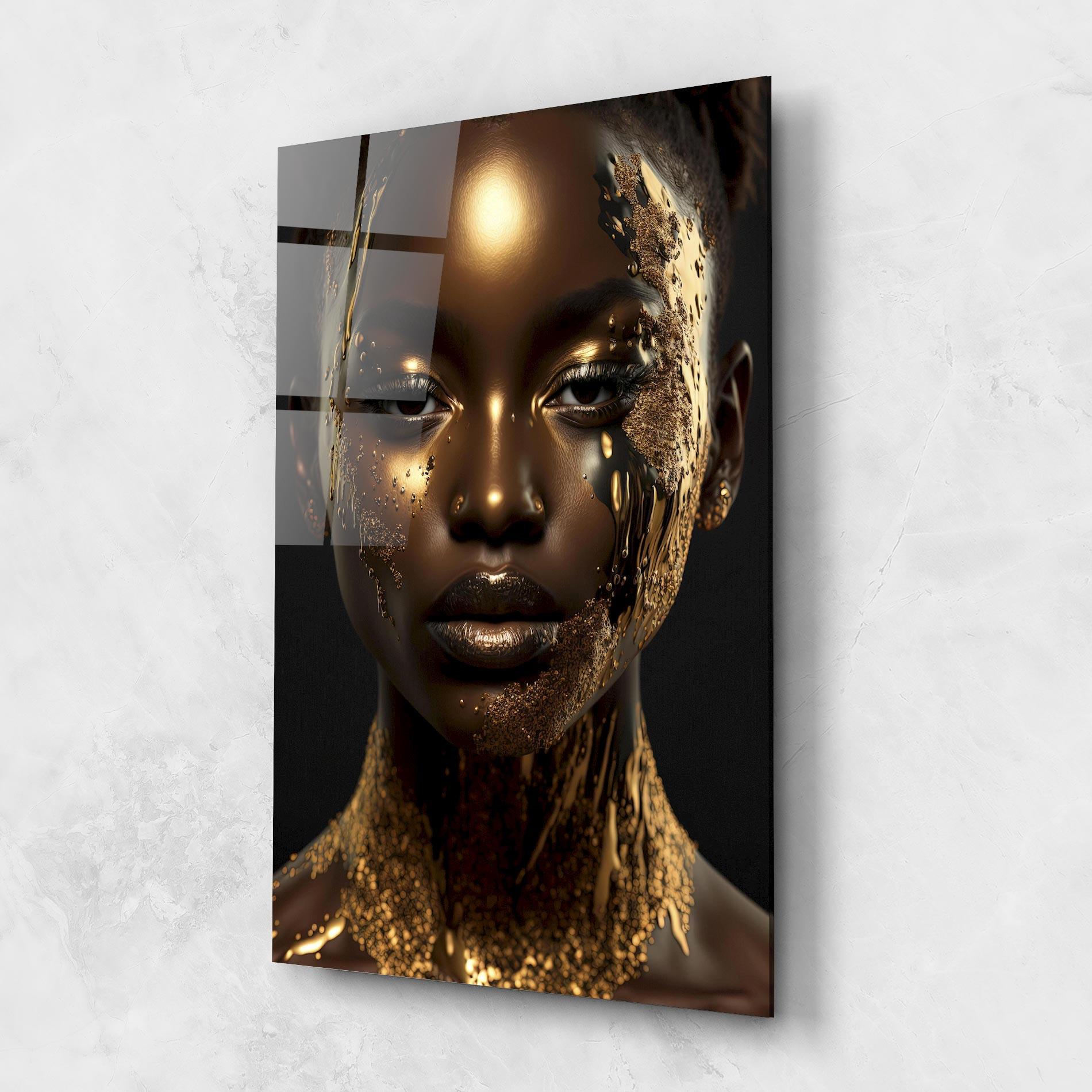 Obraz na Szkle Dripping Gold Woman mockup 1