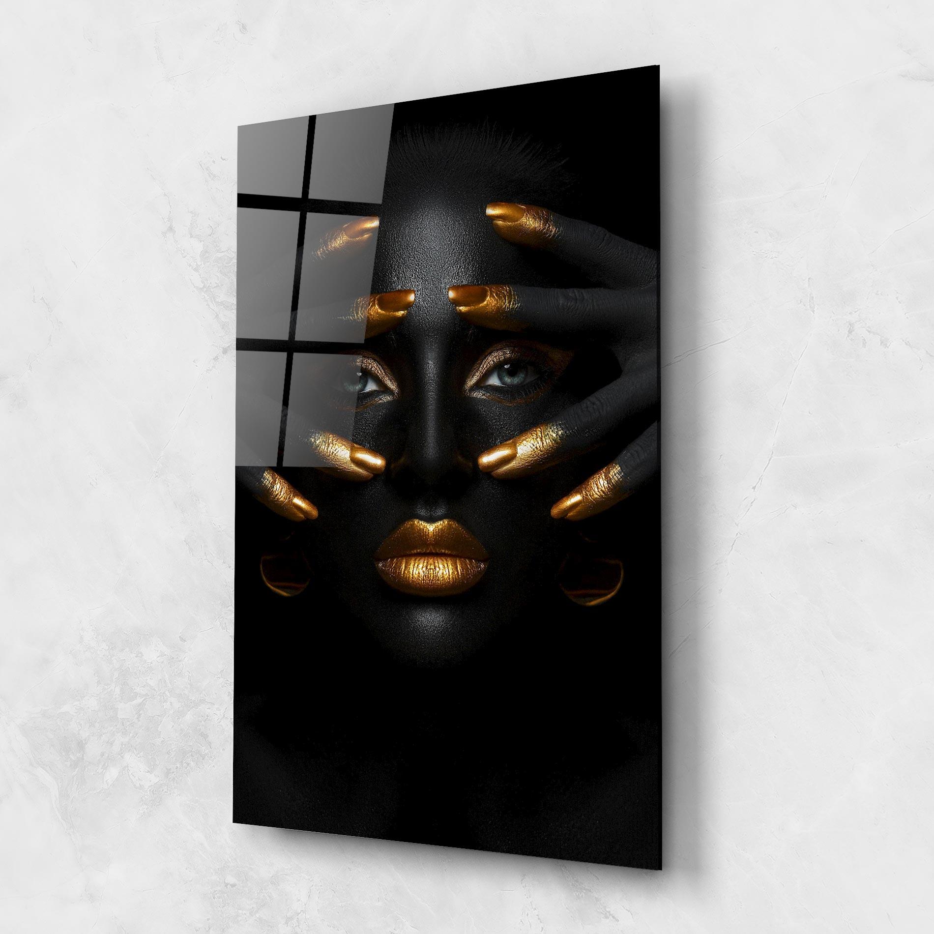 Obraz na Szkle Gold Fingertips Art mockup 1