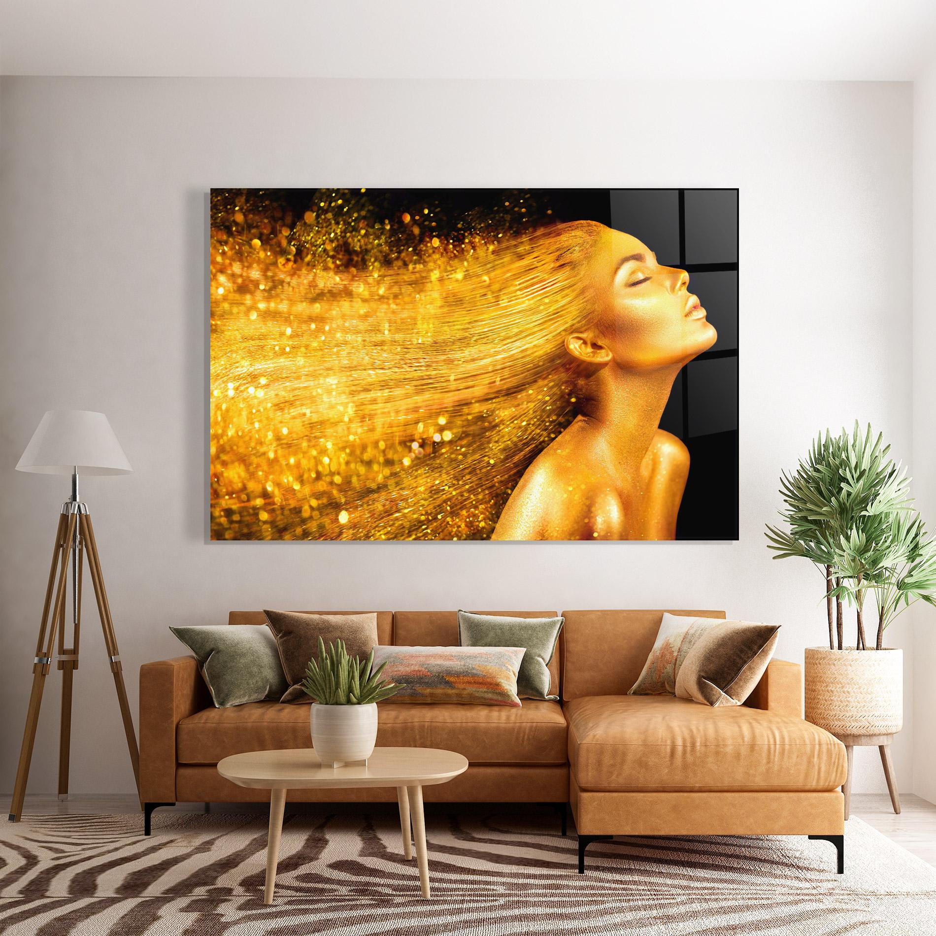 Obraz na Szkle Golden Girl mockup 7