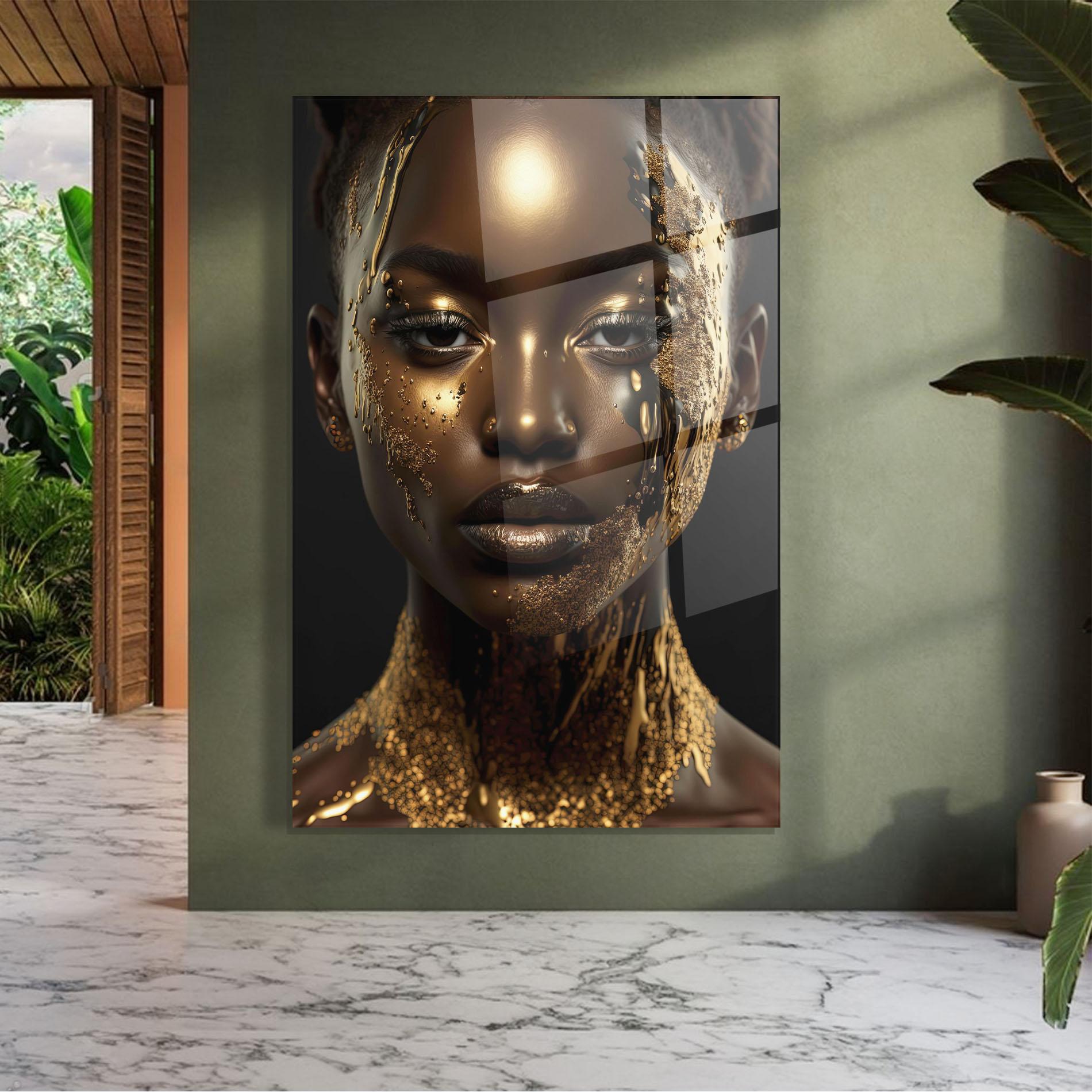 Obraz na Szkle Dripping Gold Woman mockup 7