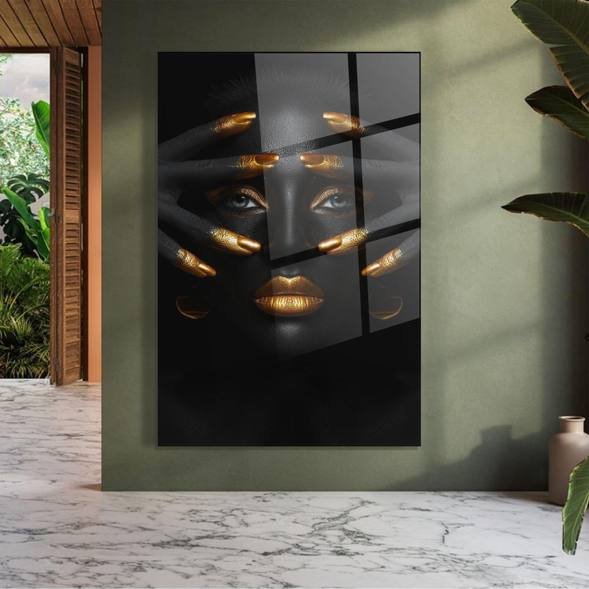 Obraz na Szkle Gold Fingertips Art mockup 7