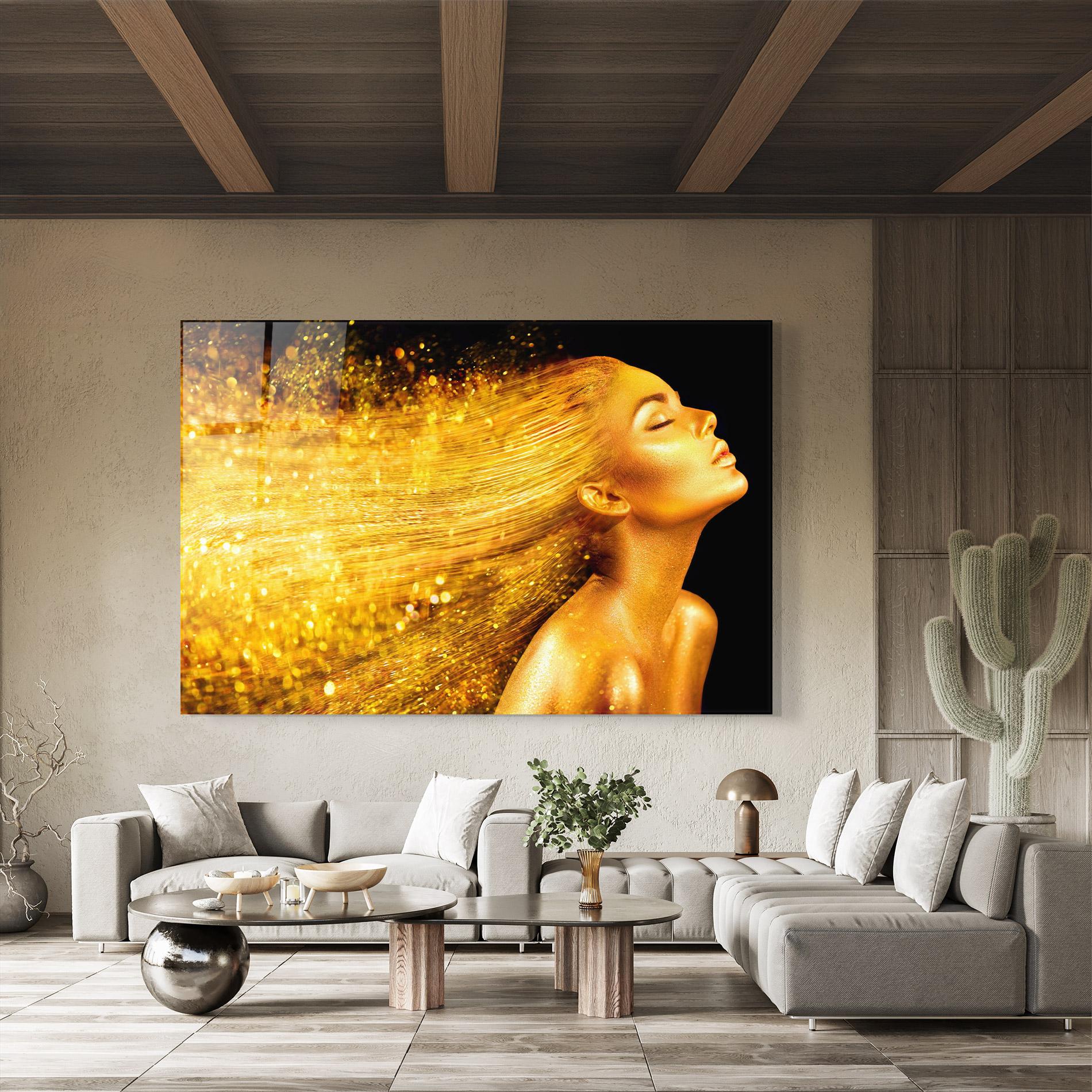 Obraz na Szkle Golden Girl mockup 8