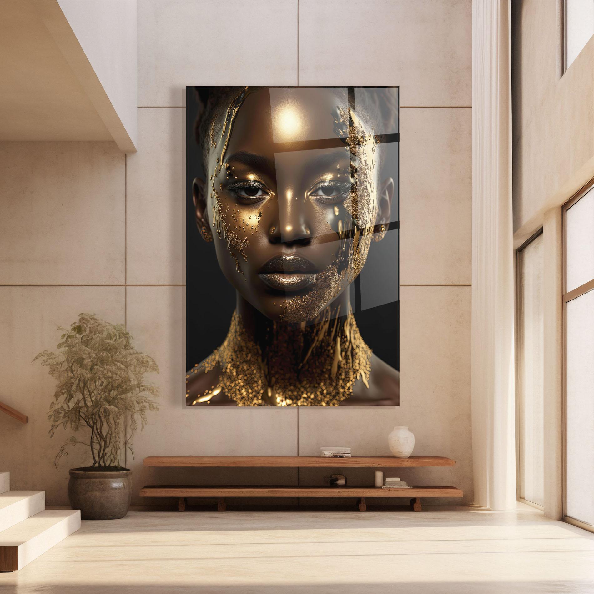 Obraz na Szkle Dripping Gold Woman mockup 8
