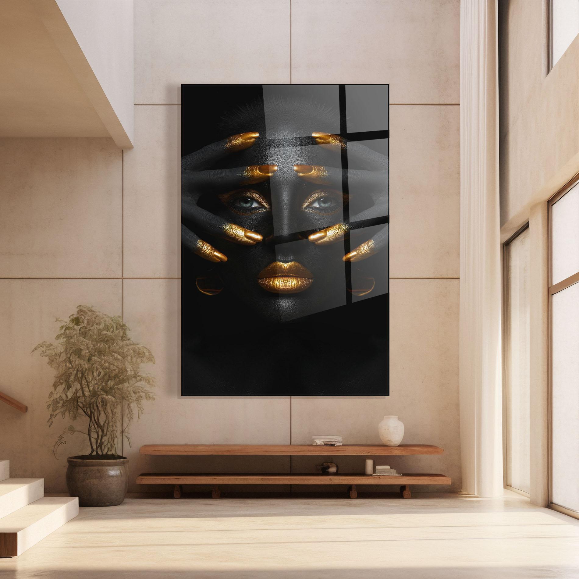 Obraz na Szkle Gold Fingertips Art mockup 8