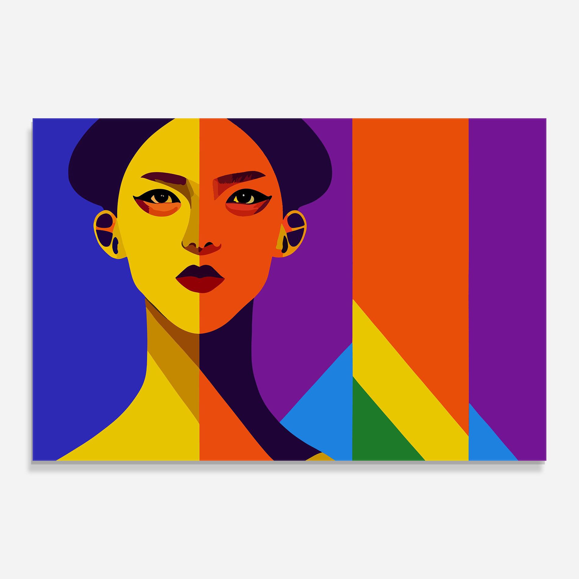 Obraz na Szkle Yellow Orange Face mockup 0