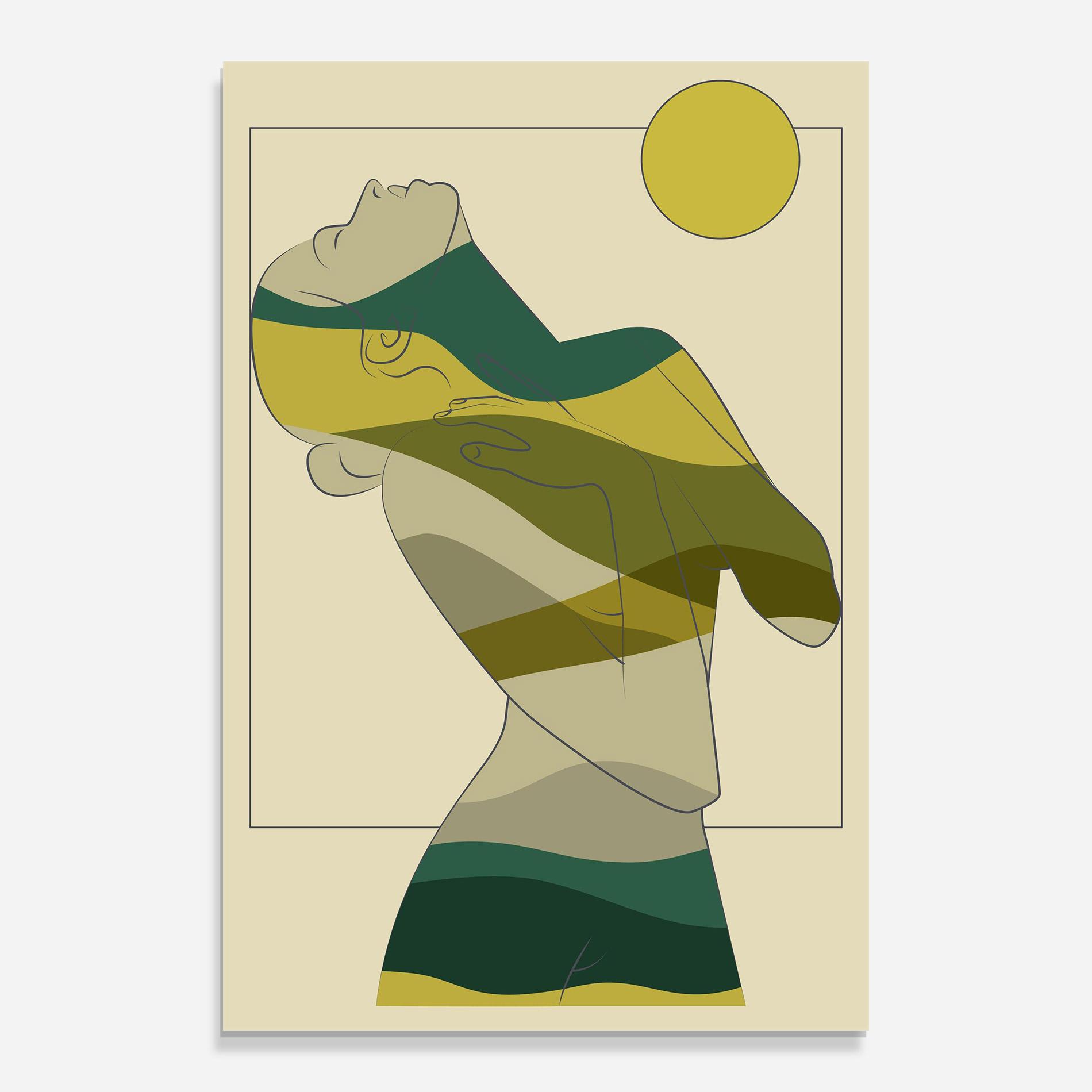 Obraz na Szkle Green Nature Woman mockup 0