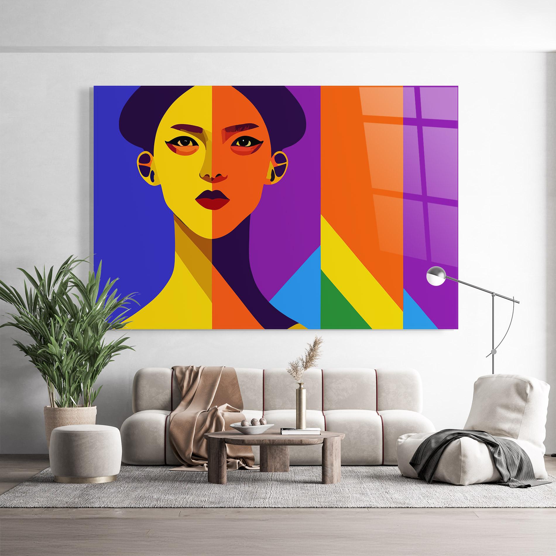 Obraz na Szkle Yellow Orange Face mockup 9