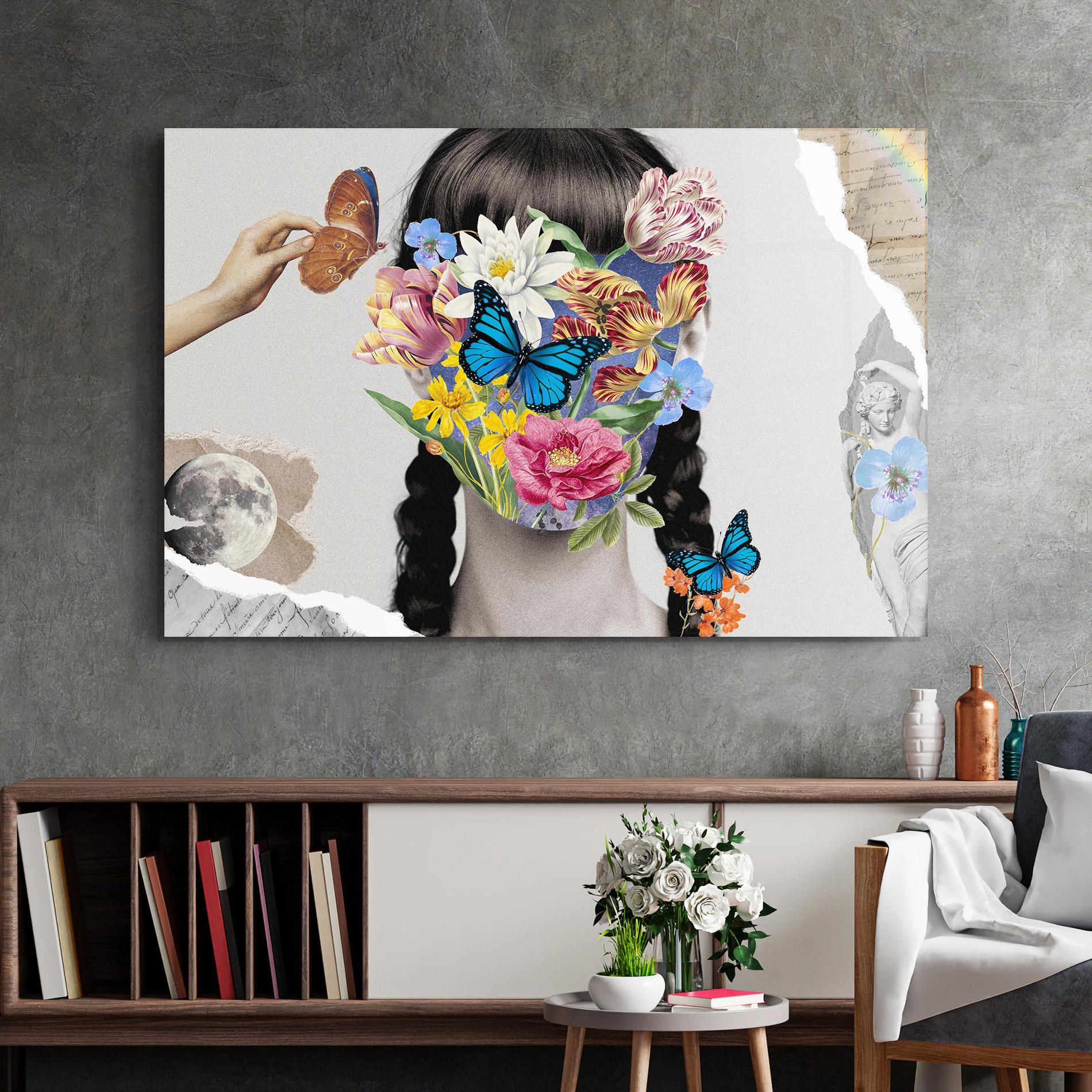 Obraz na Szkle Abstract Flower Face mockup 2