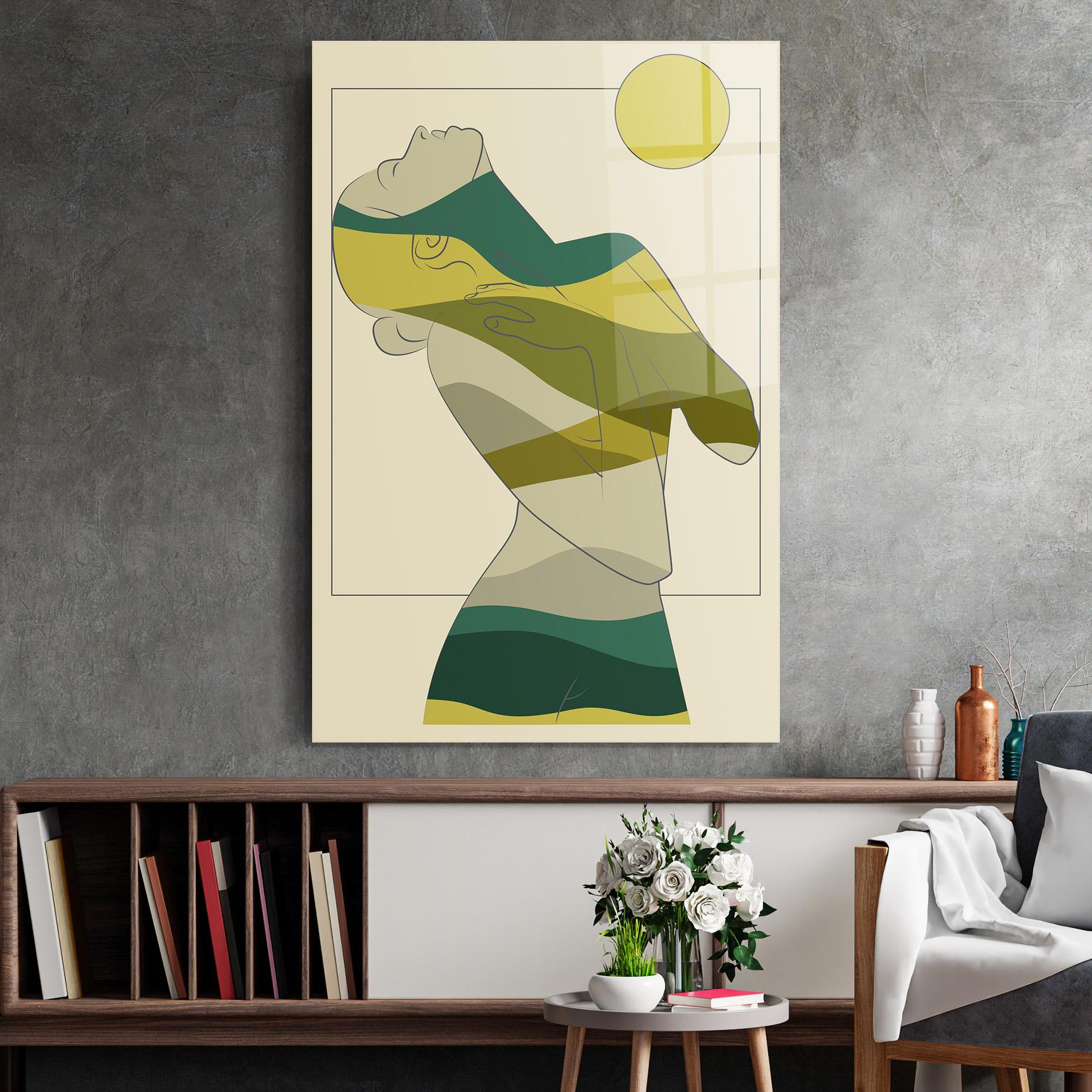 Obraz na Szkle Green Nature Woman mockup 2