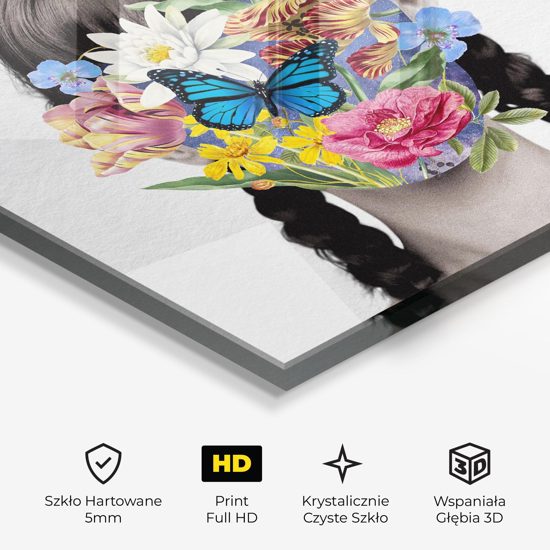 Obraz na Szkle Flower Face Woman mockup 3