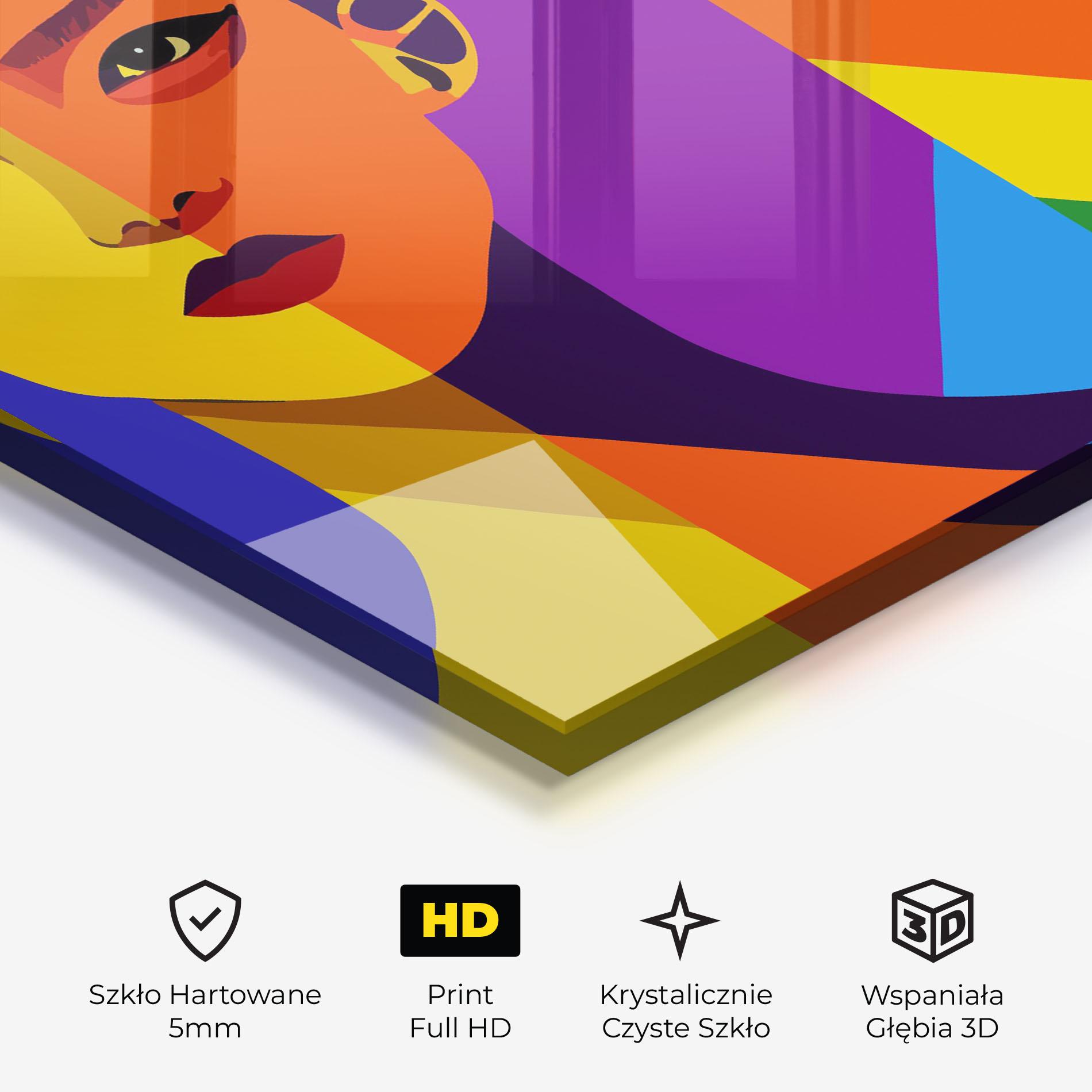 Obraz na Szkle Yellow Orange Face mockup 3