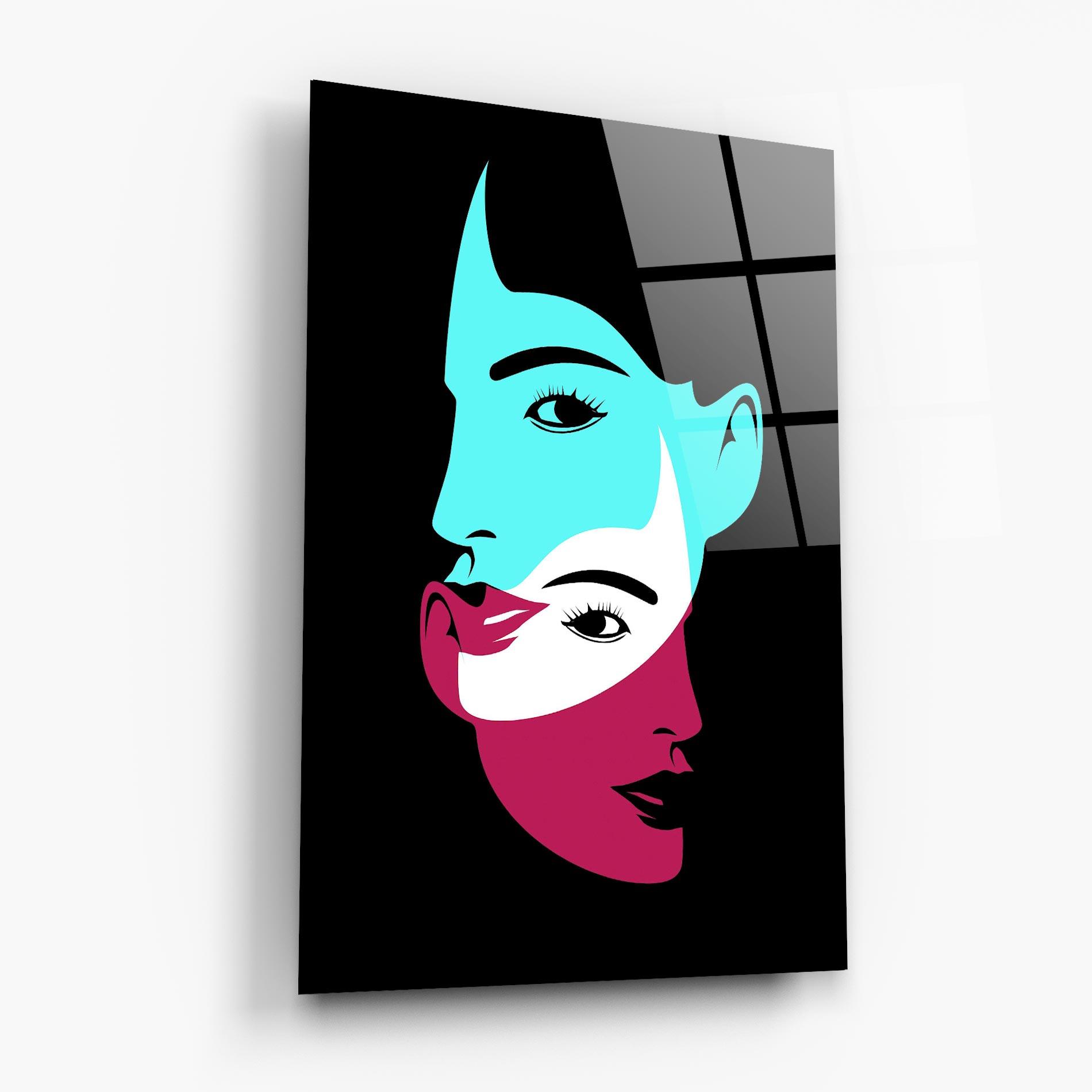 Obraz na Szkle Blue Pink Women mockup 6