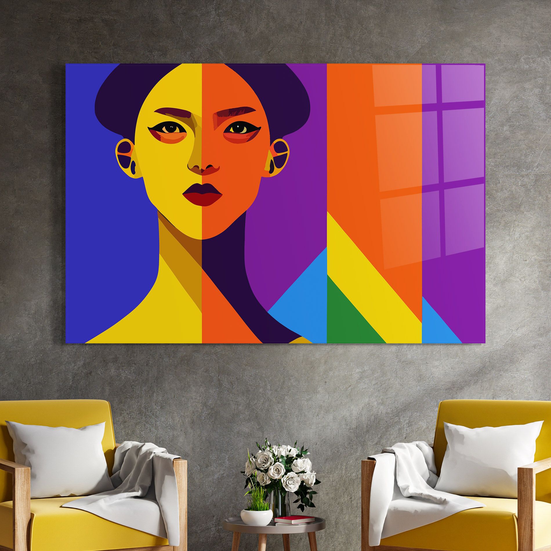 Yellow Orange Face mockup 4