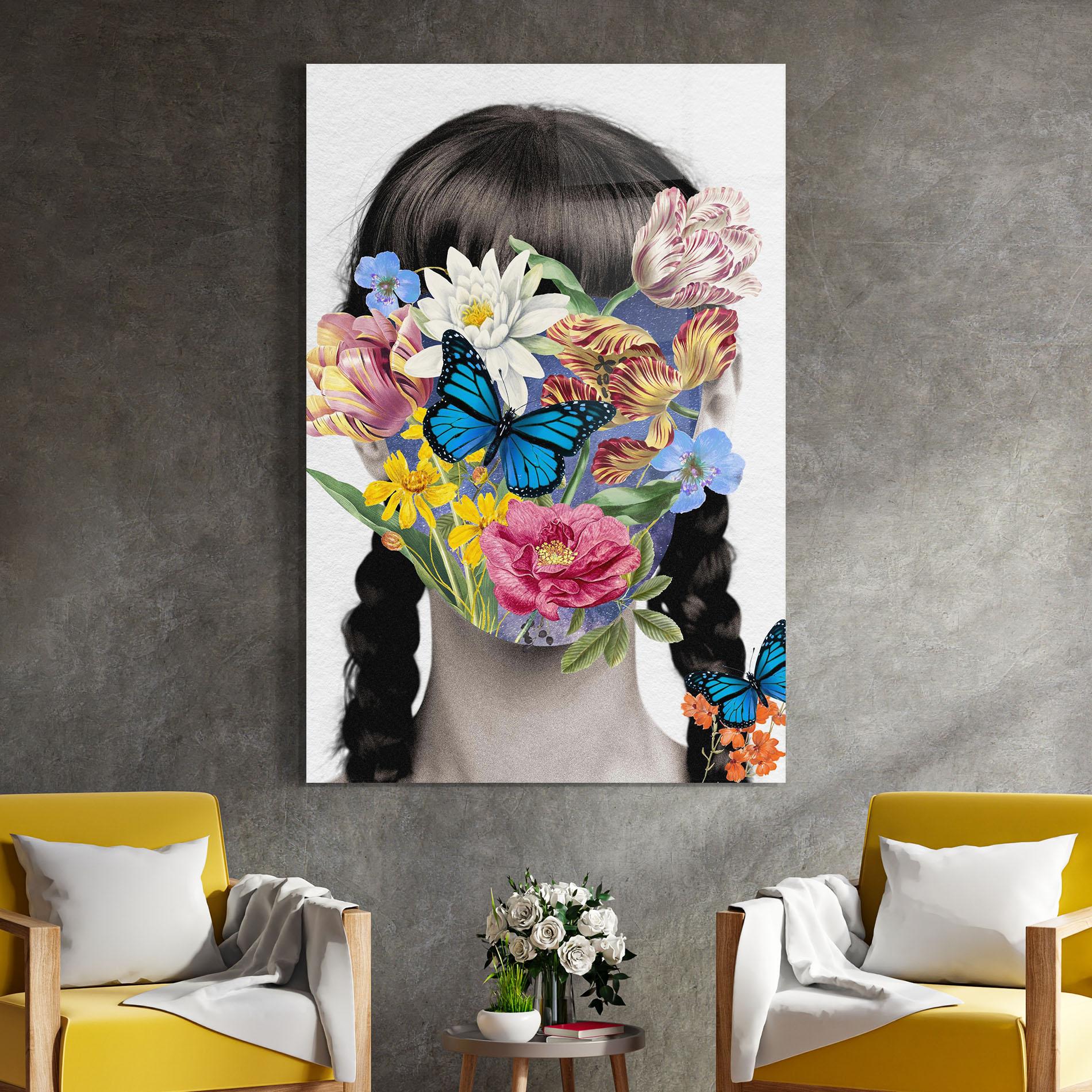 Obraz na Szkle Flower Face Woman mockup 4