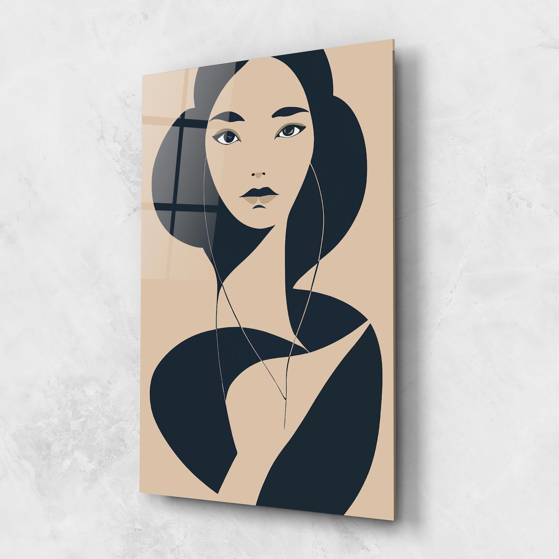 Obraz na Szkle Cream Blue Woman mockup 1