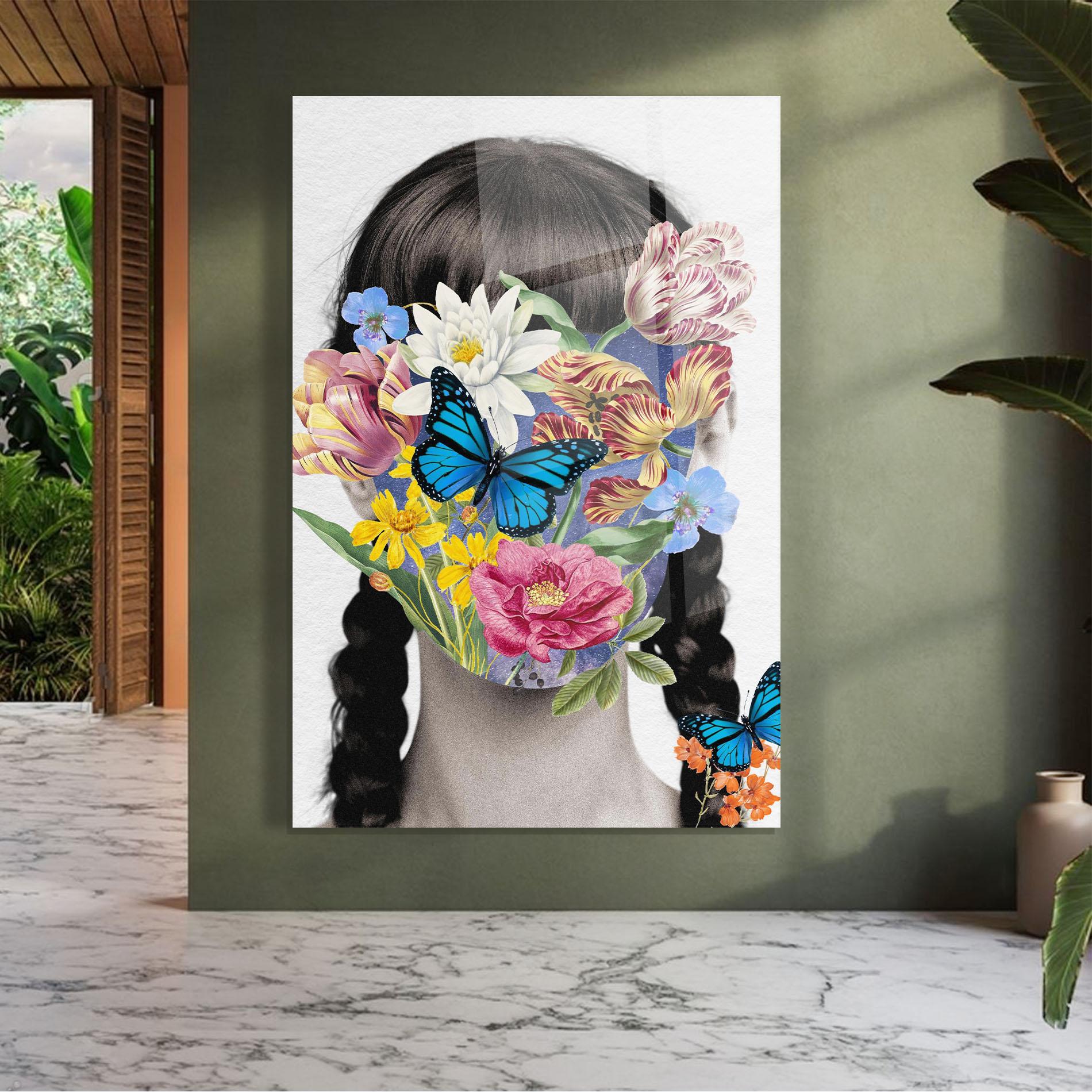 Obraz na Szkle Flower Face Woman mockup 7