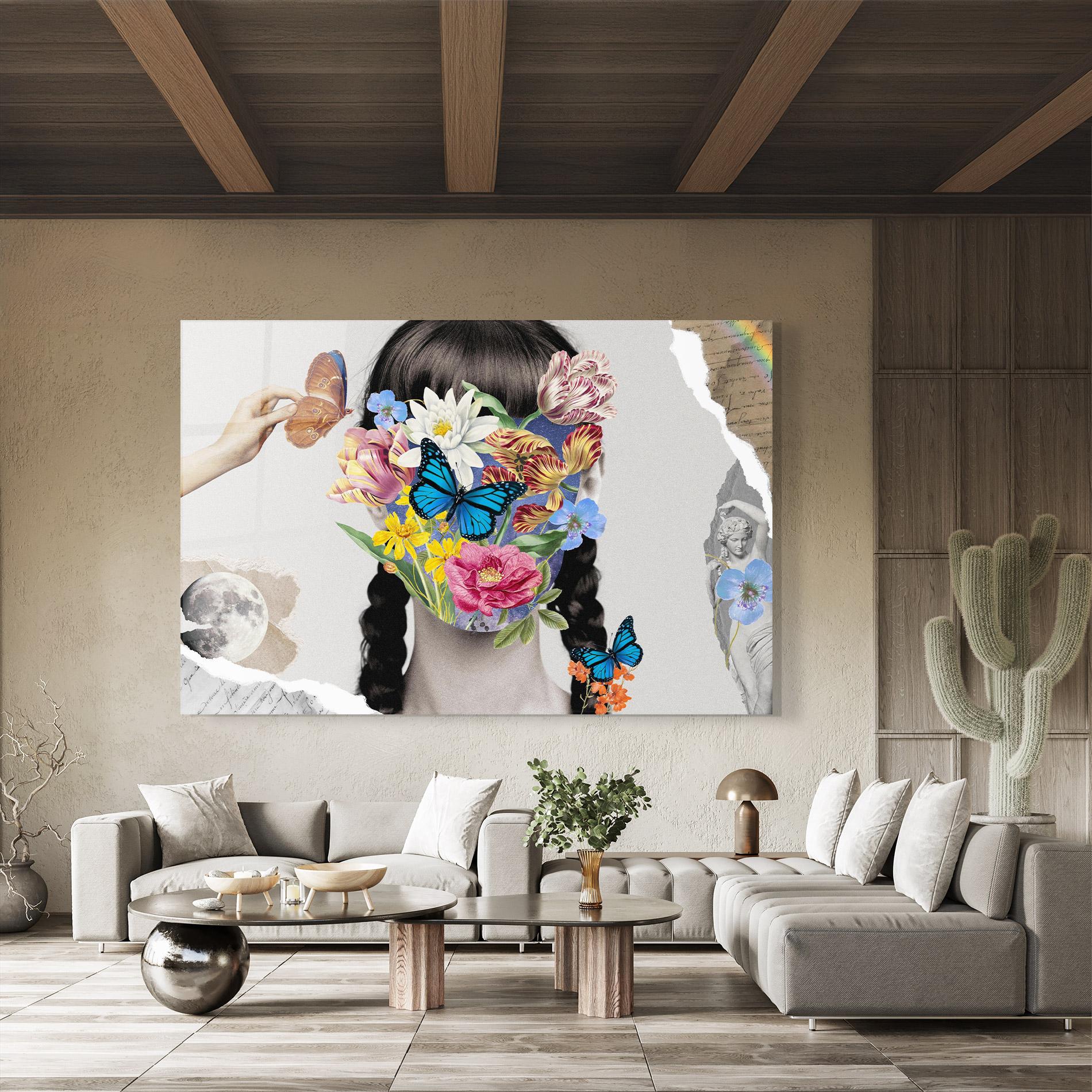 Obraz na Szkle Abstract Flower Face mockup 8