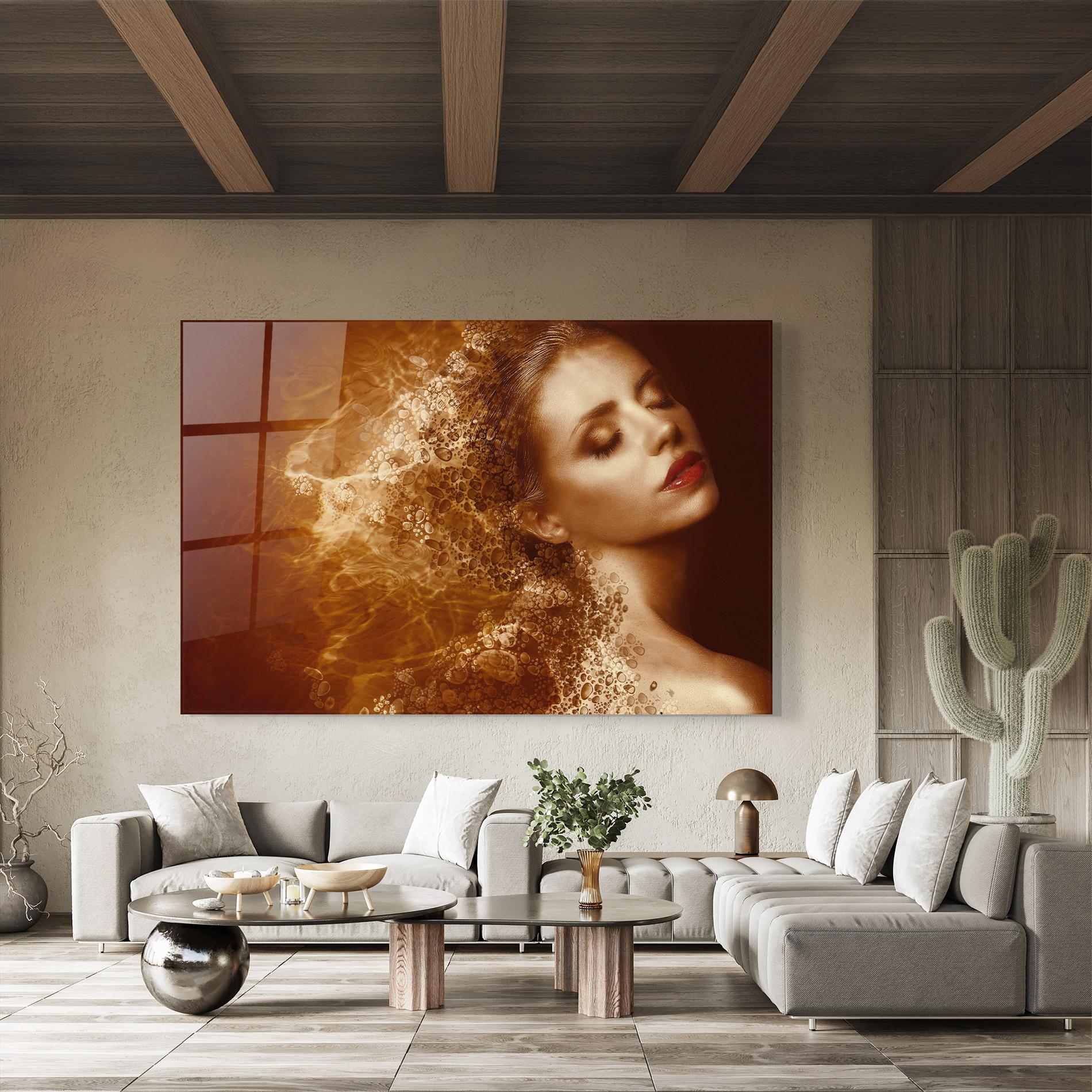 Obraz na Szkle Golden Beauty mockup 8