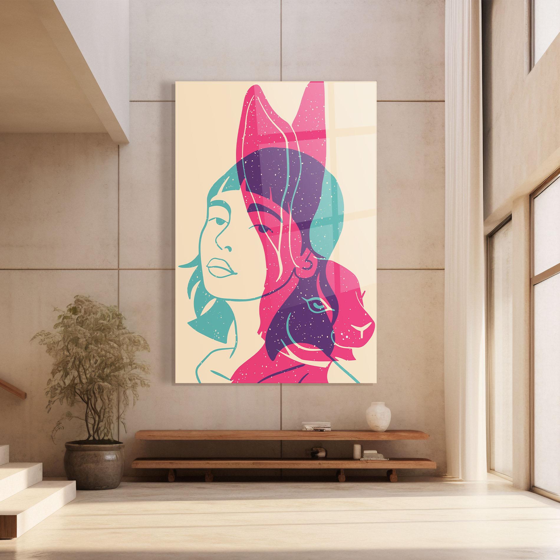 Obraz na Szkle Girl Rabbit mockup 8