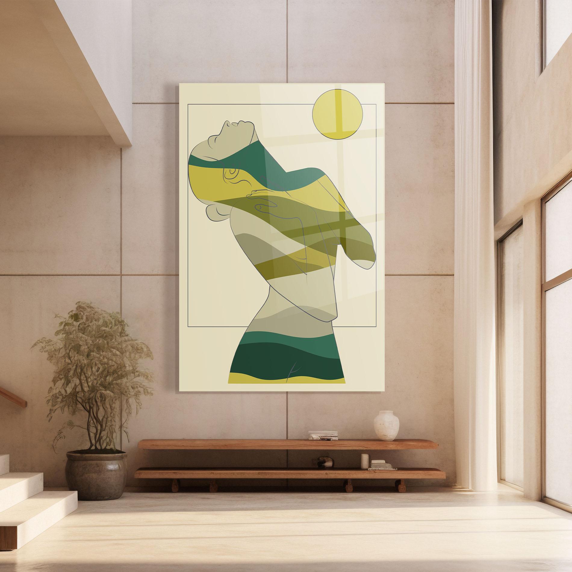 Obraz na Szkle Green Nature Woman mockup 8