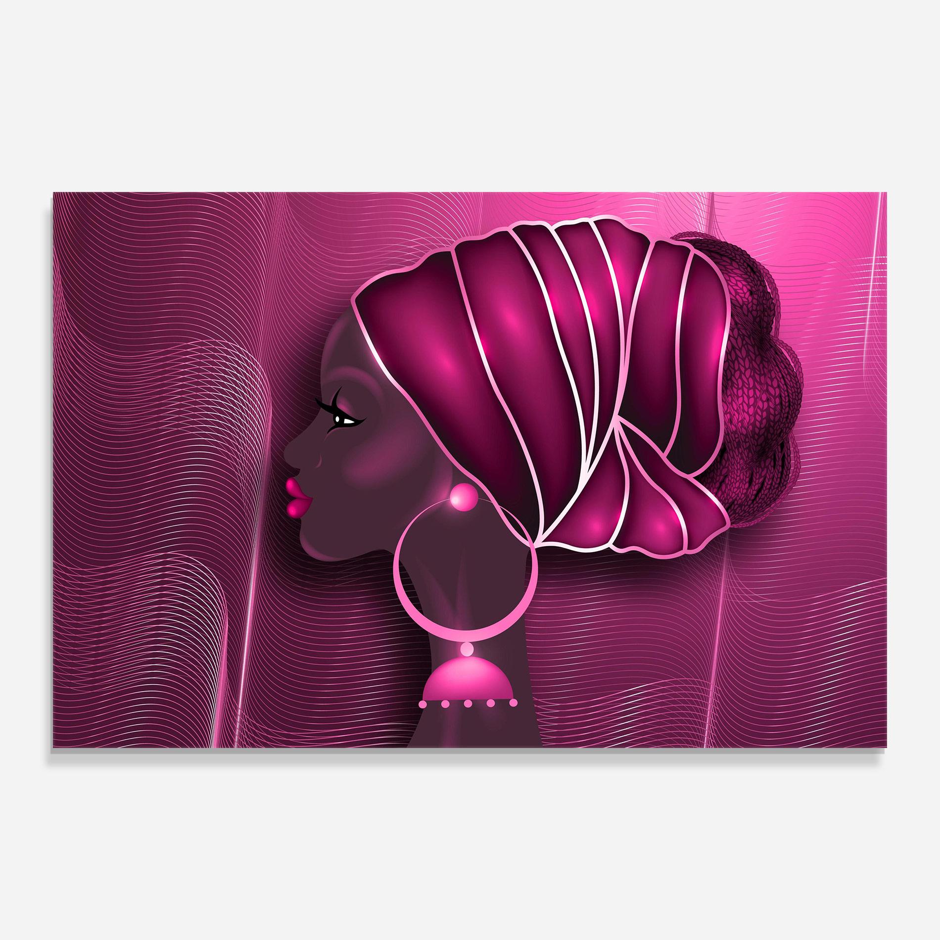 Obraz na Szkle African Pink Woman mockup 0