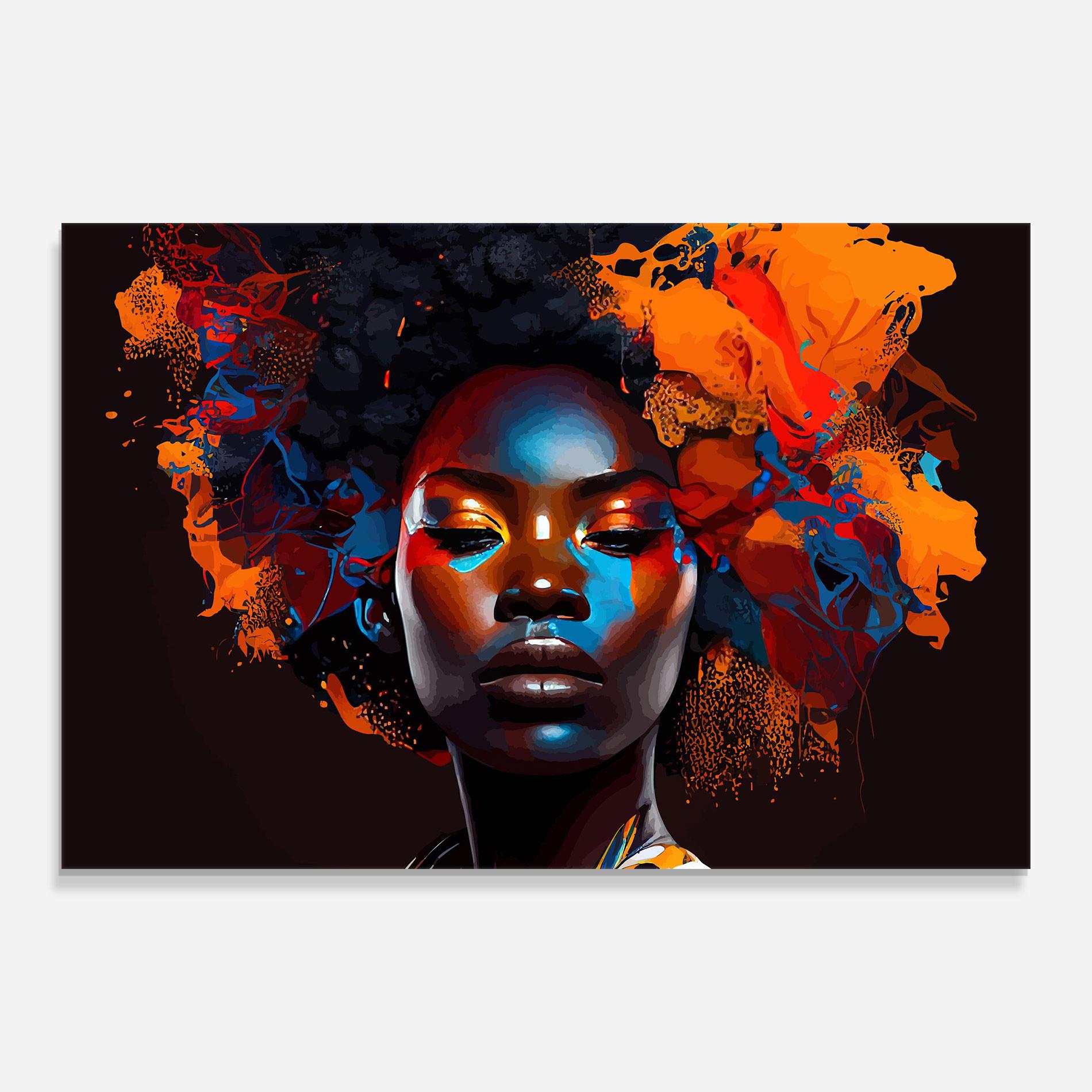 Obraz na Szkle Africat Yellow Hair mockup 0