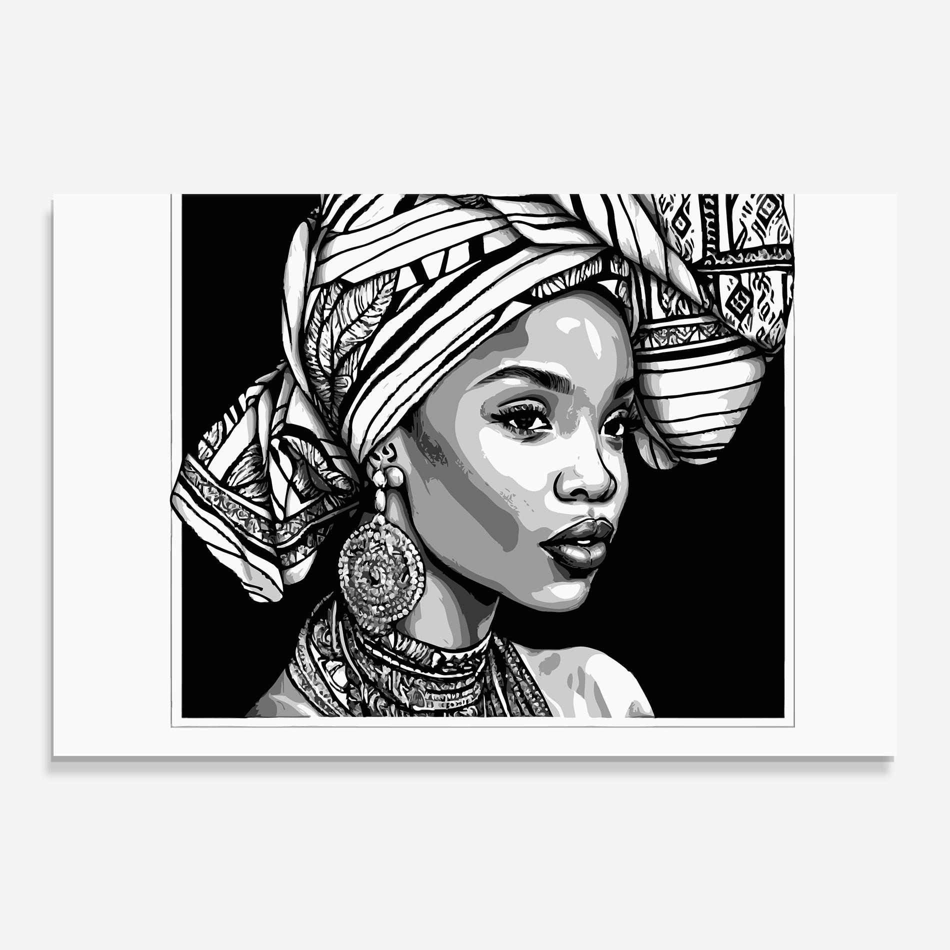 Obraz na Szkle Beautiful African Lady mockup 0