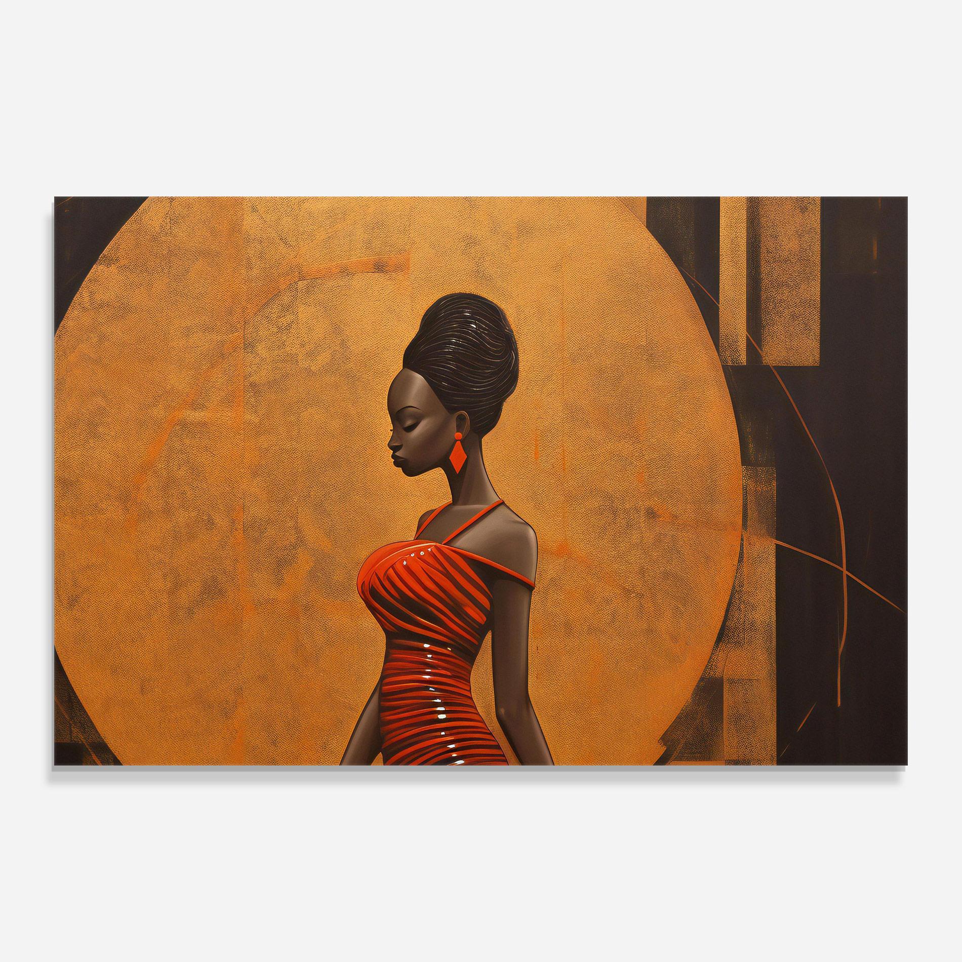 Obraz na Szkle Beautiful African Red Dress mockup 0