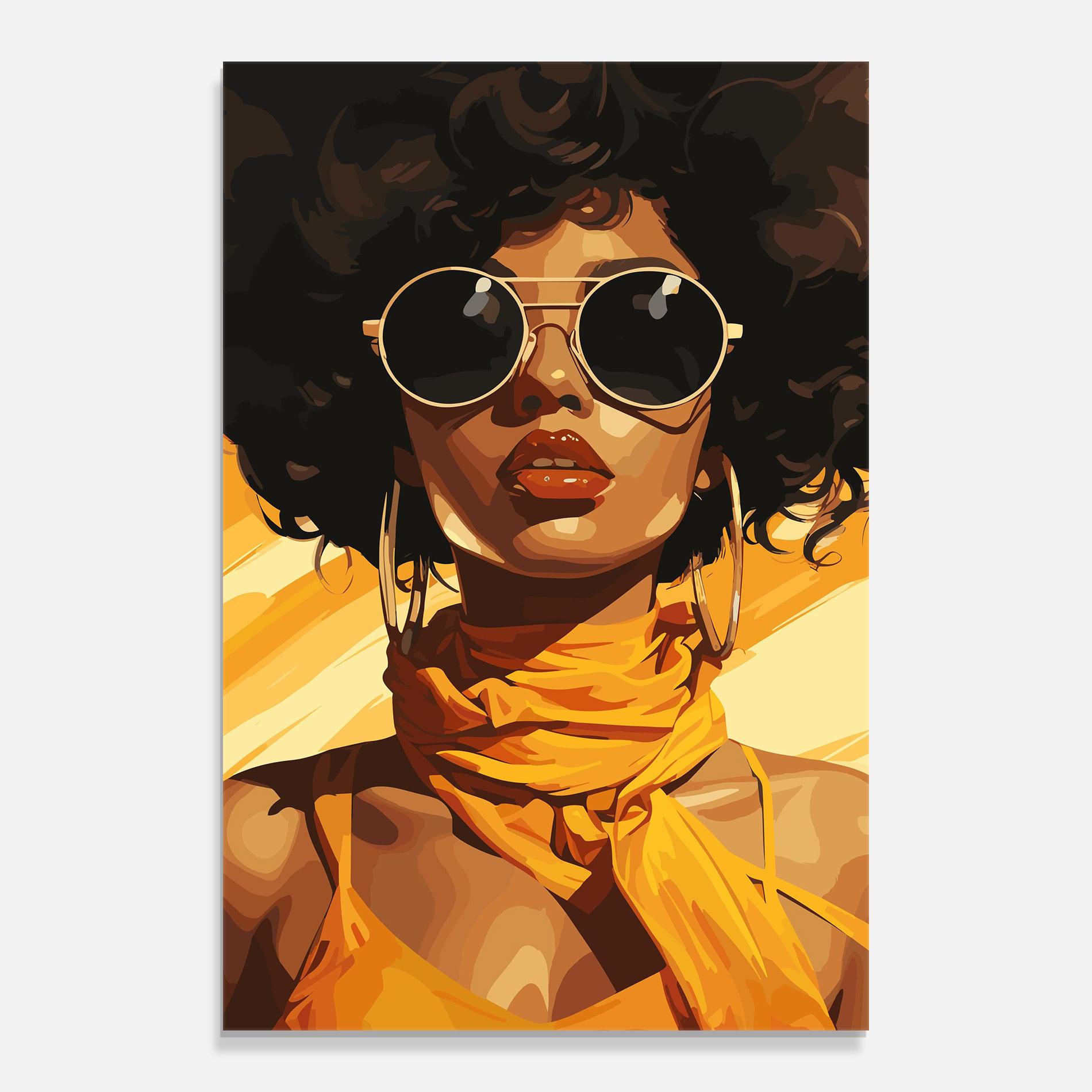 Obraz na Szkle African Yellow Woman mockup 0