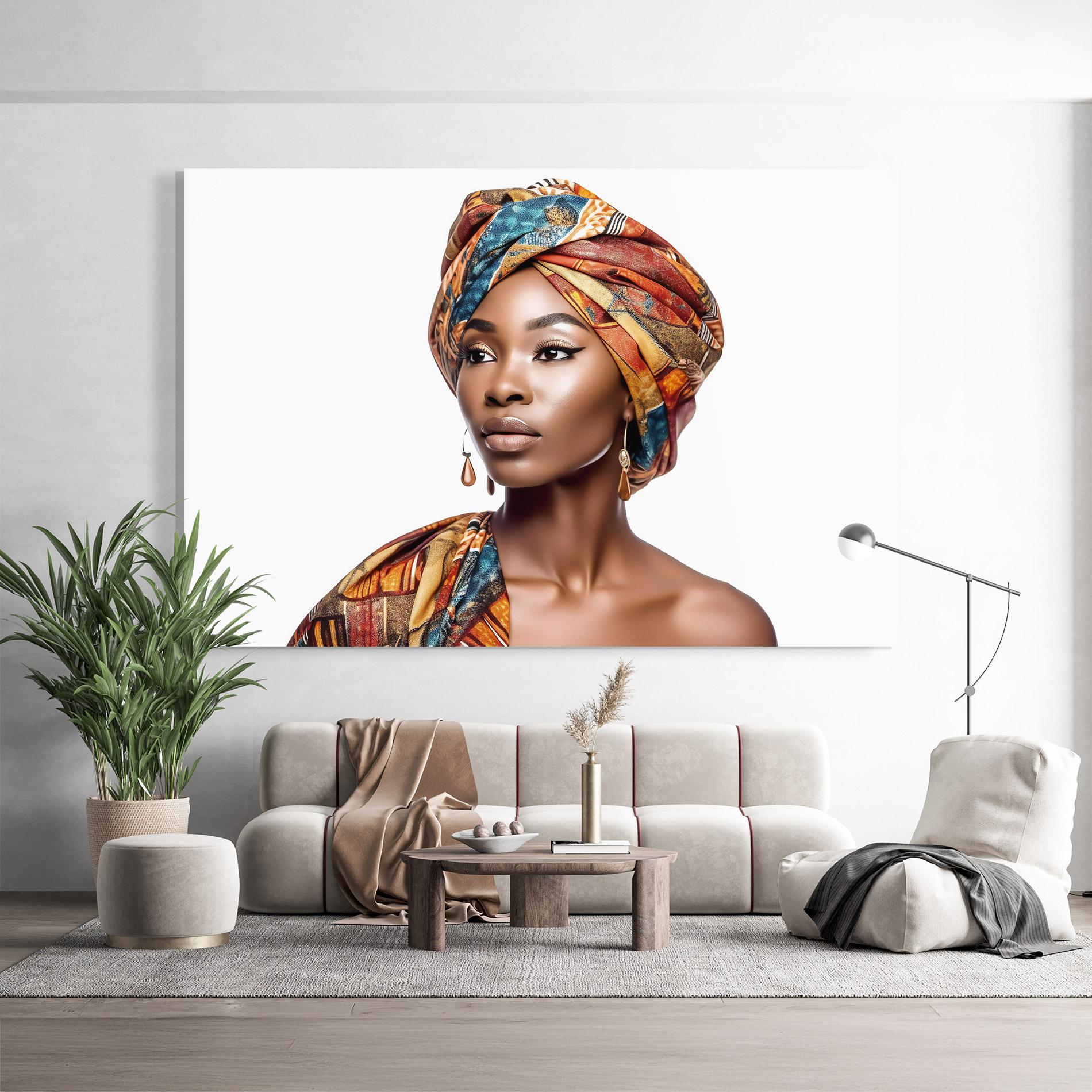 Obraz na Szkle African Woman Turban mockup 9