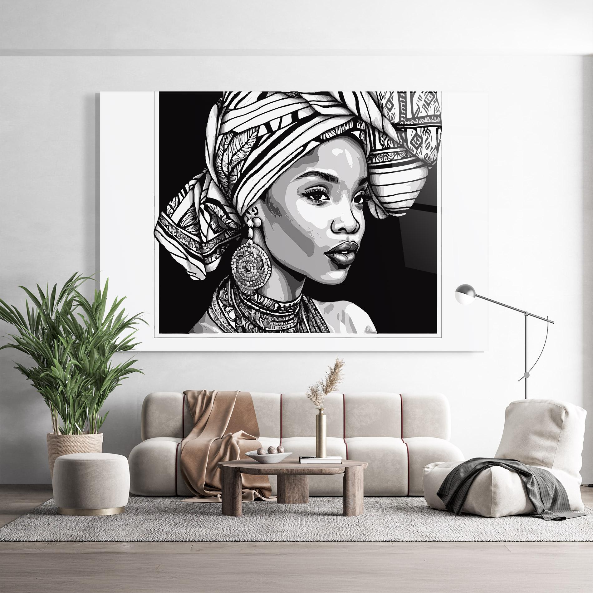 Obraz na Szkle Beautiful African Lady mockup 9