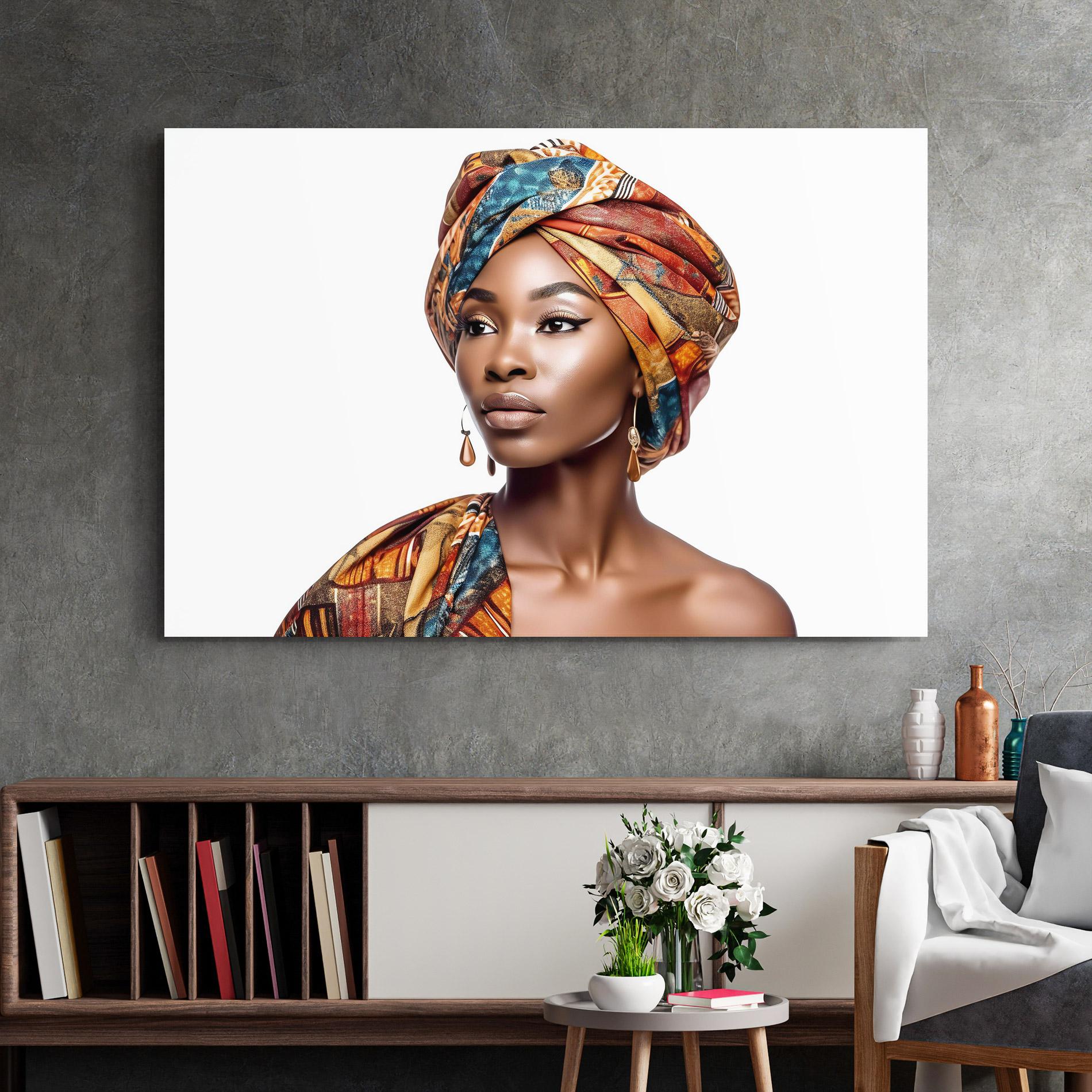 Obraz na Szkle African Woman Turban mockup 2