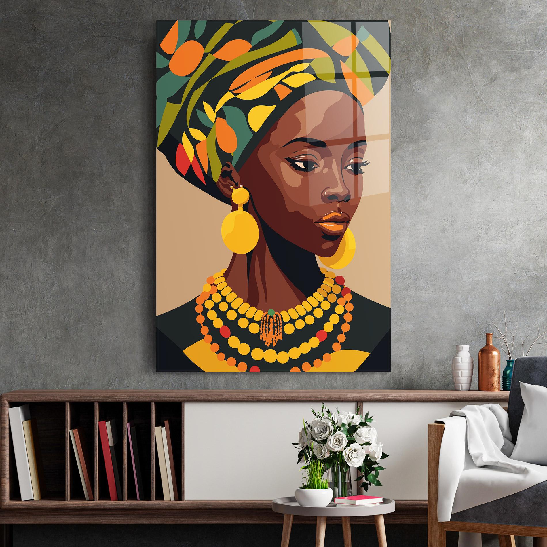 Obraz na Szkle African Earrings mockup 2