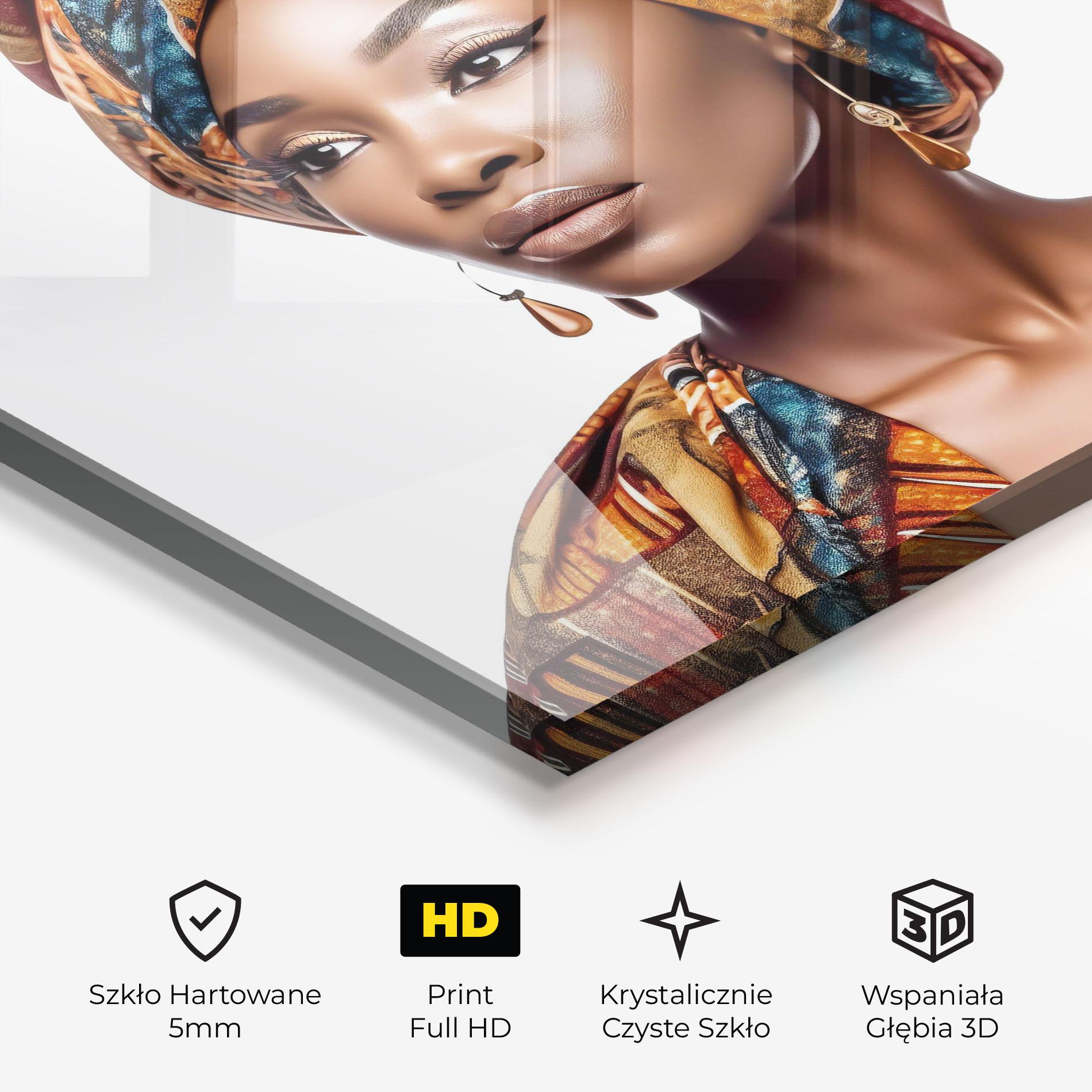Obraz na Szkle African Woman Turban mockup 3