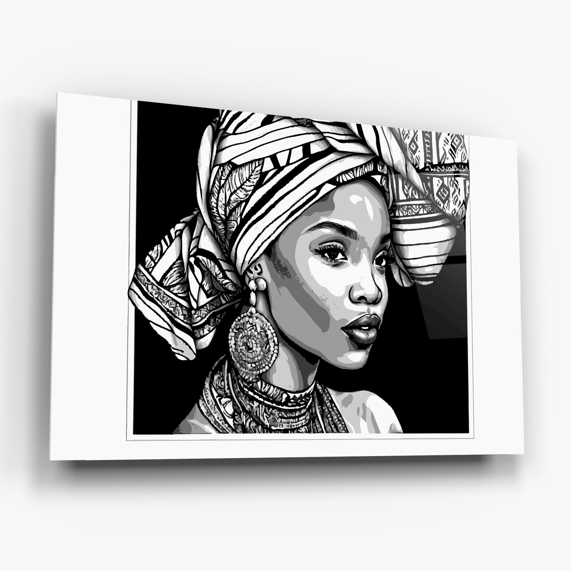 Obraz na Szkle Beautiful African Lady mockup 6