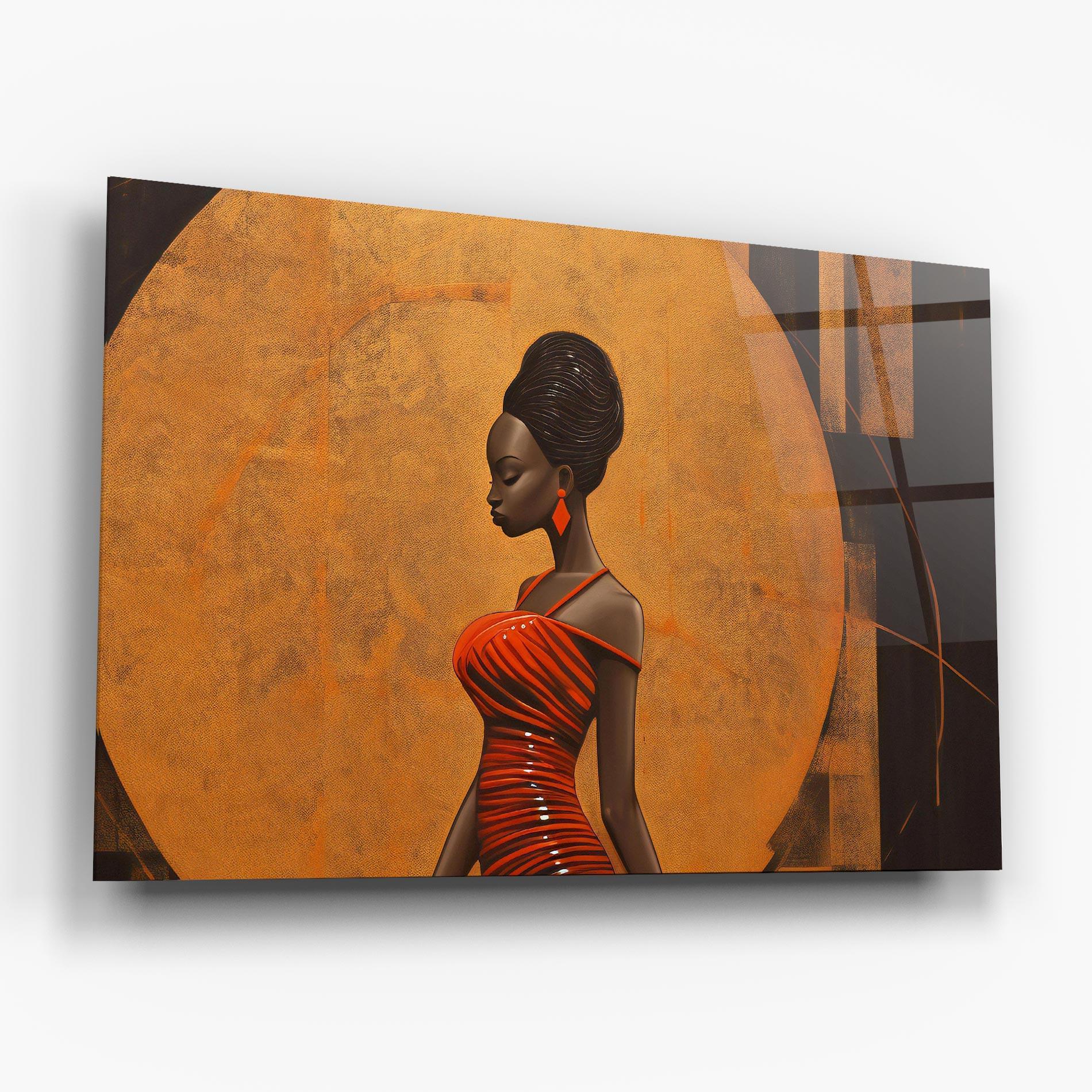 Obraz na Szkle Beautiful African Red Dress mockup 6