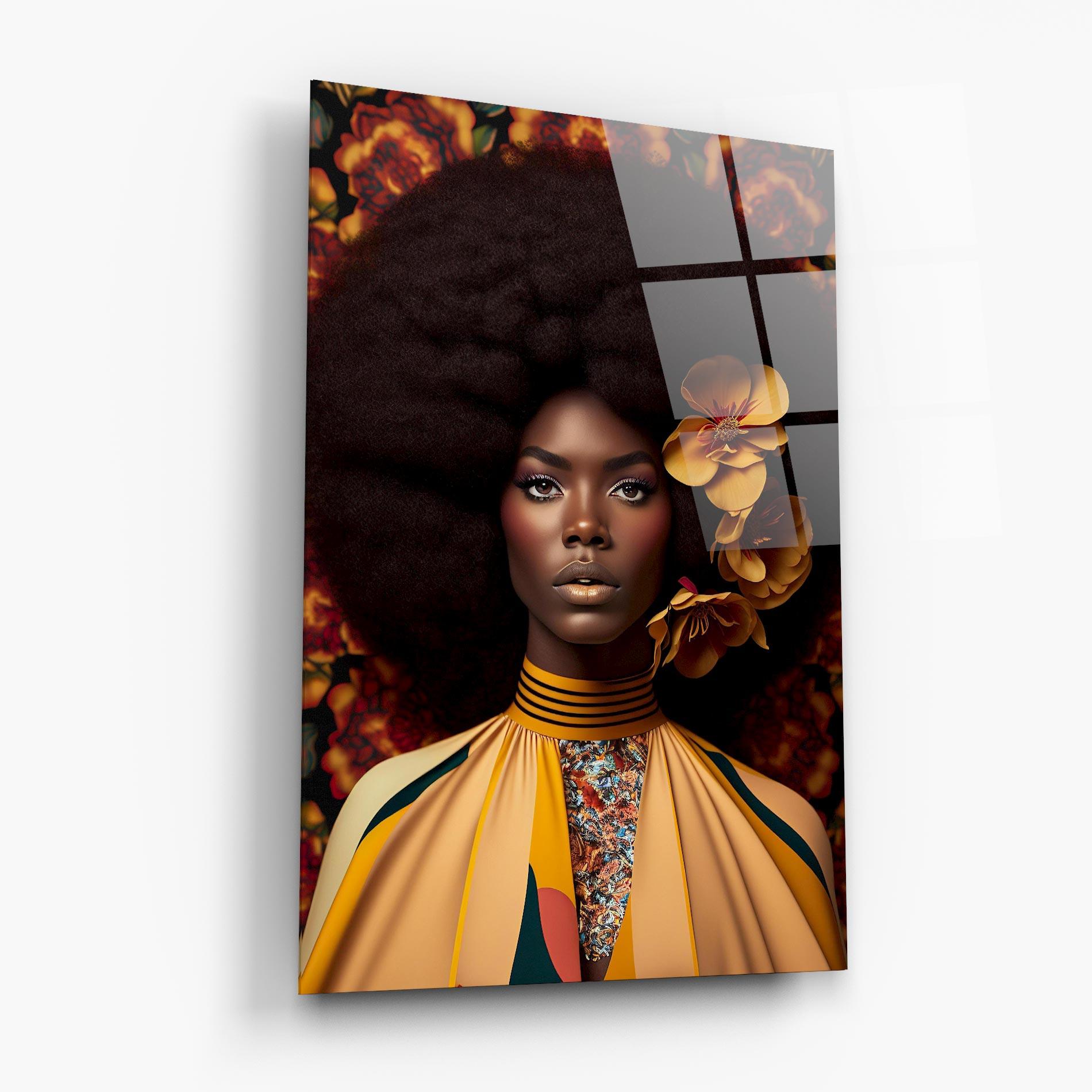 Obraz na Szkle Big Yellow Flower Woman mockup 6