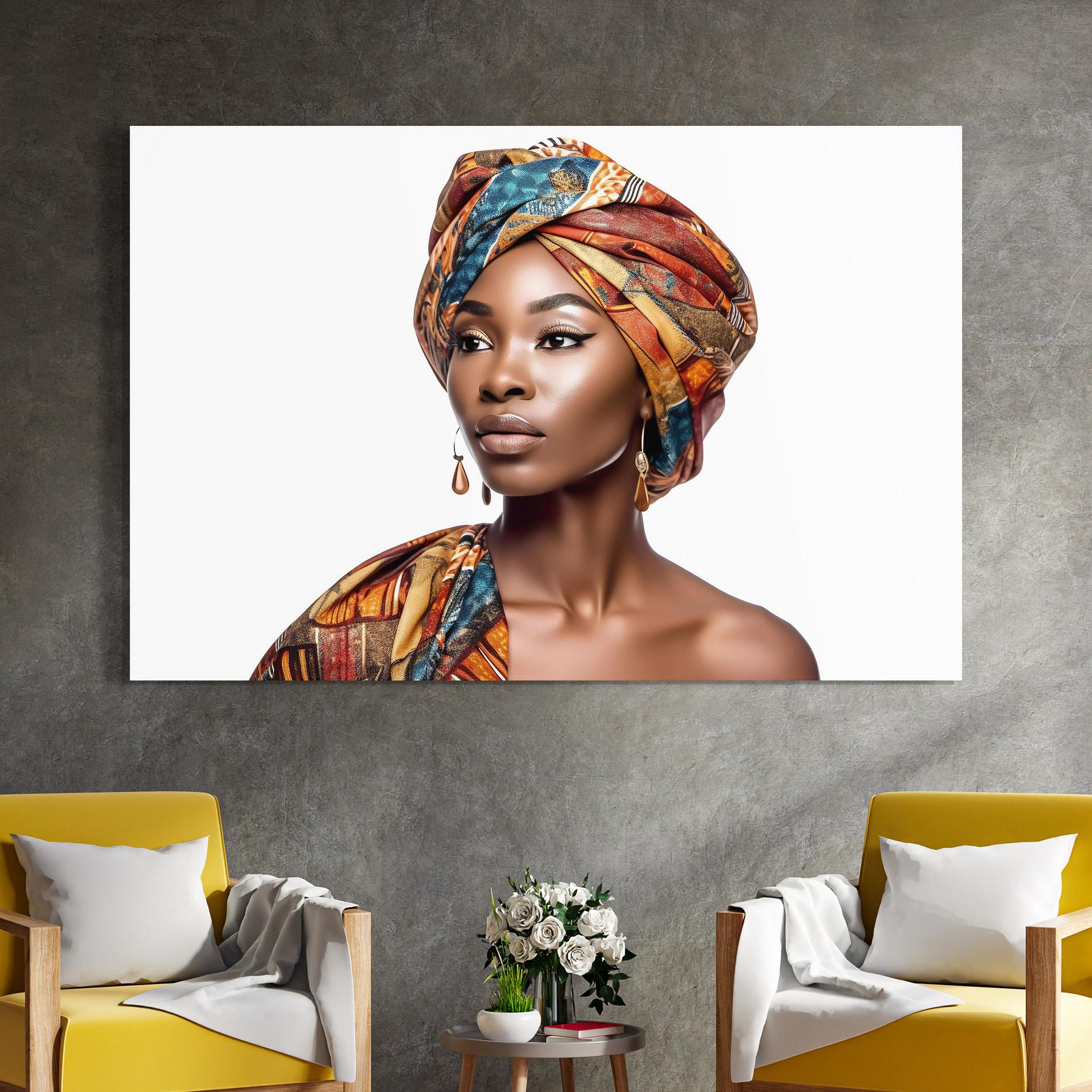 Obraz na Szkle African Woman Turban mockup 4
