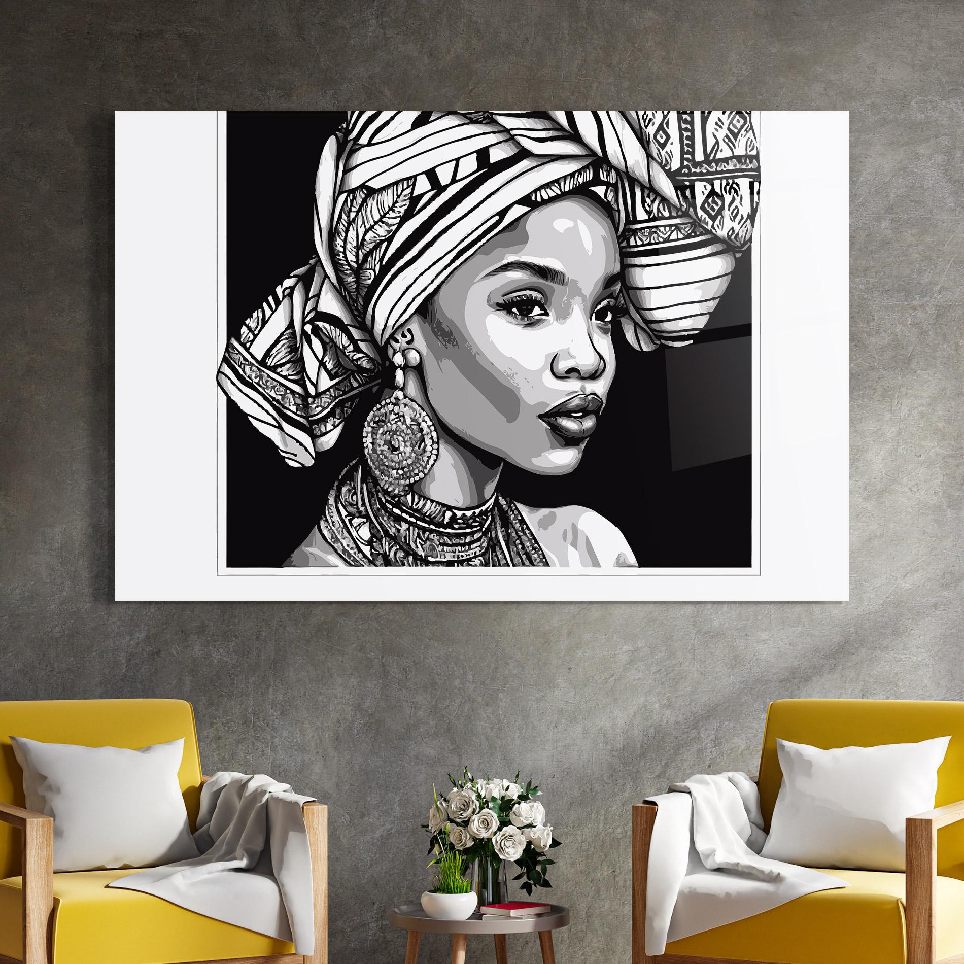 Obraz na Szkle Beautiful African Lady mockup 4