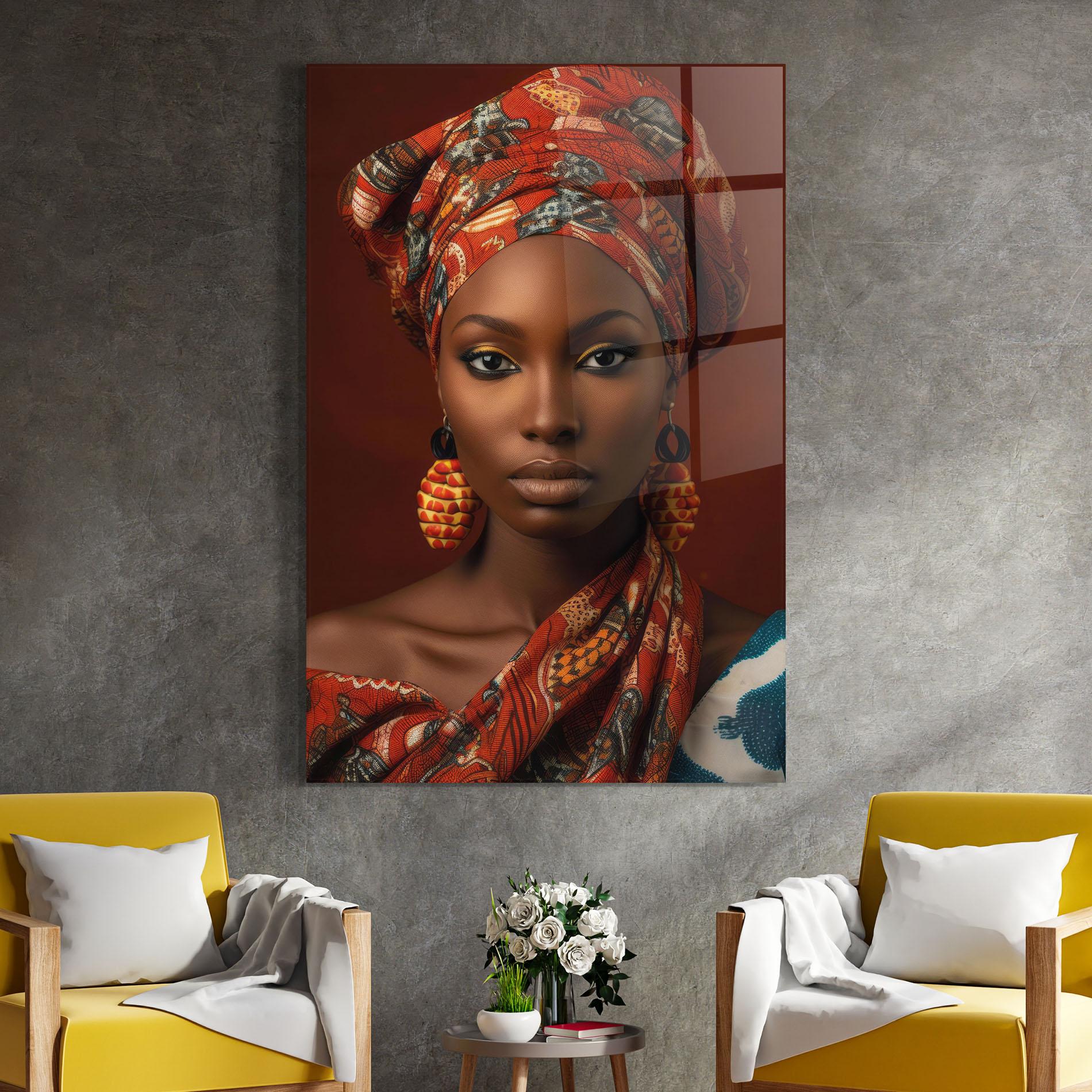 Obraz na Szkle African Black Eyeliner mockup 4